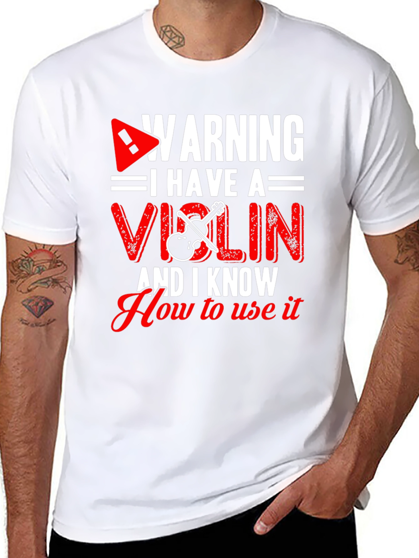 Black Warning I Have A Violin Funny T-Shirt view 8