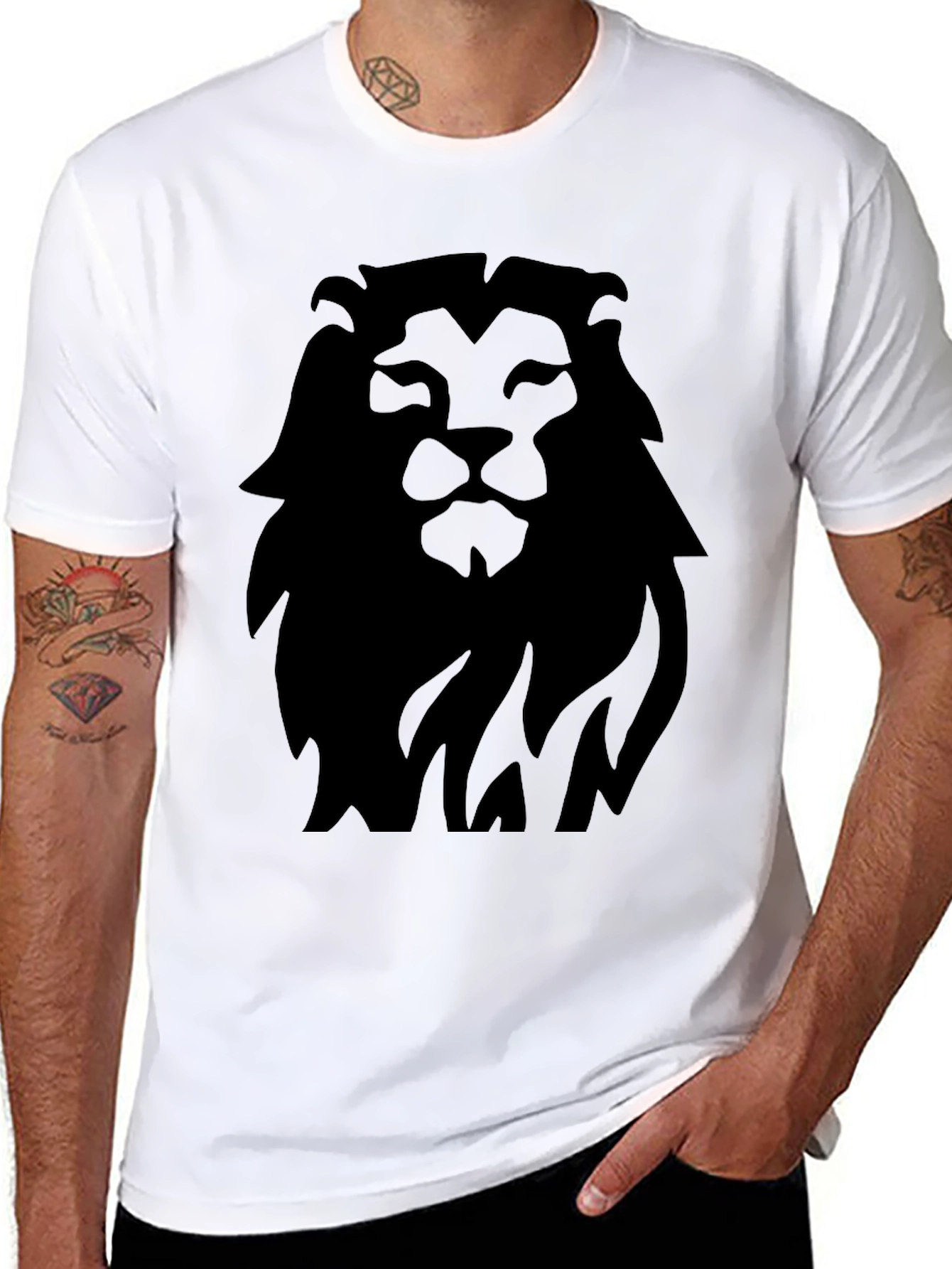 Black Lion Graphic Tee - Bold Black Print view 8