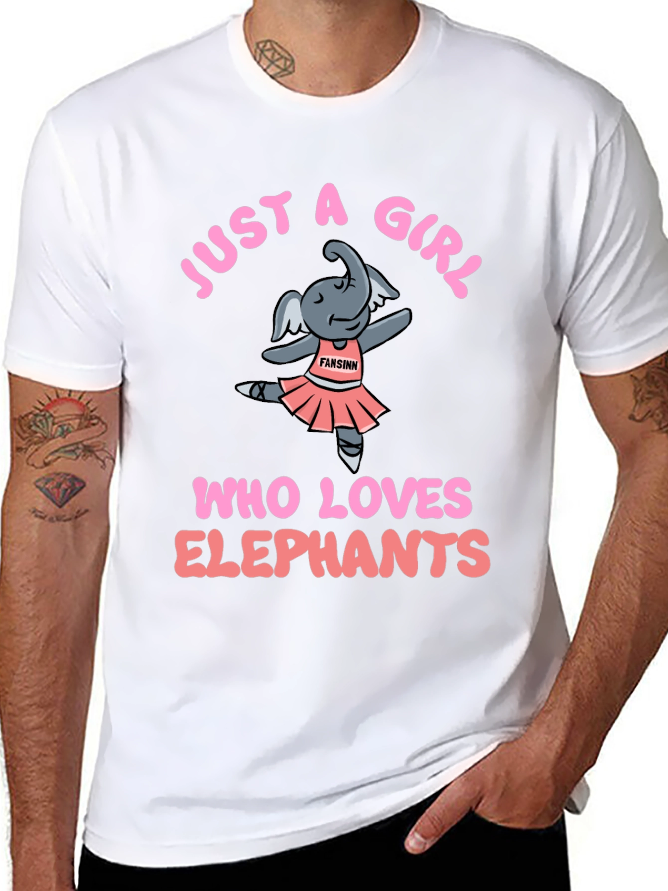 Black Just A Girl Who Loves Elephants T-Shirt view 8