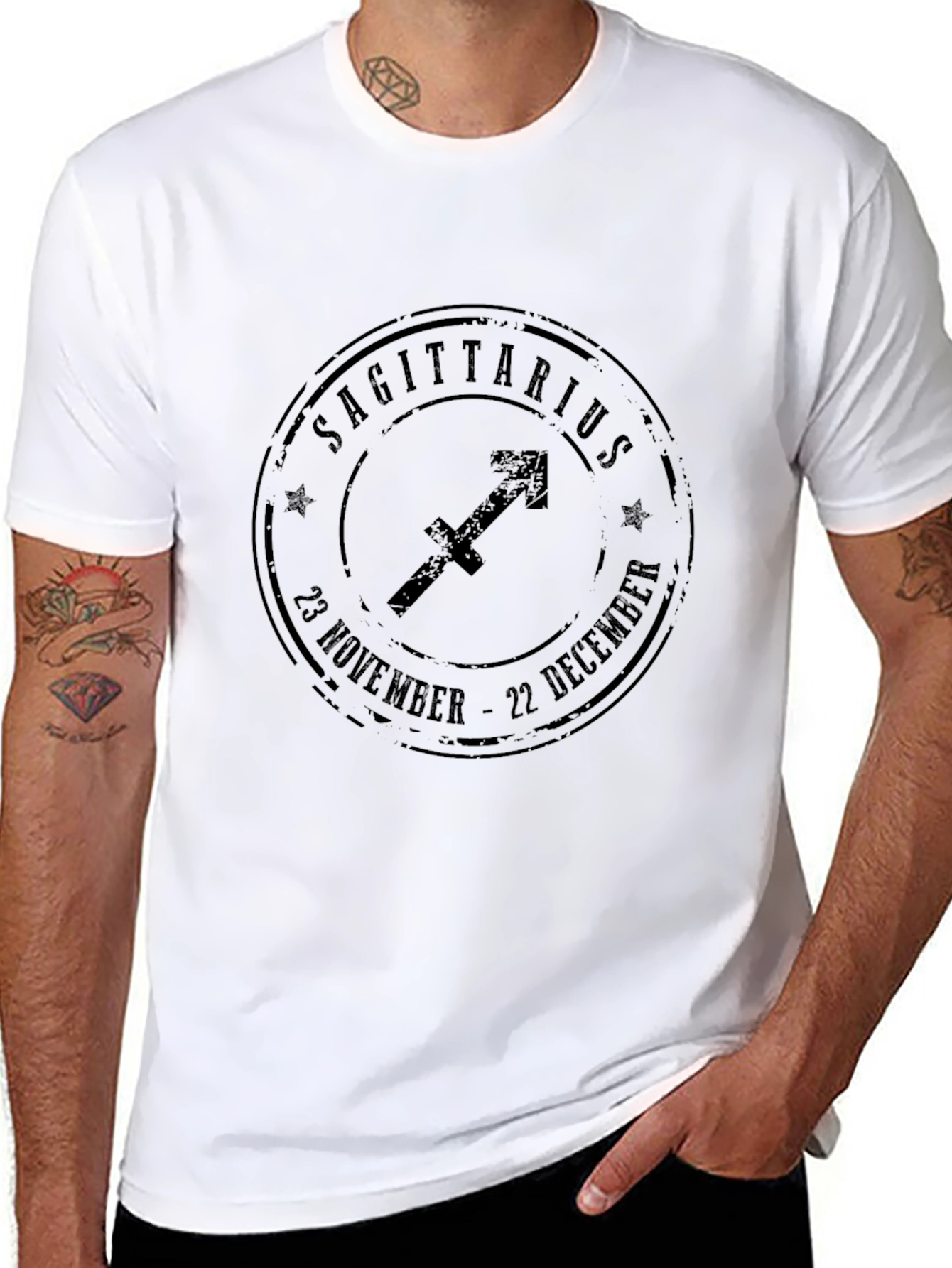 Black Sagittarius Zodiac T-Shirt view 8