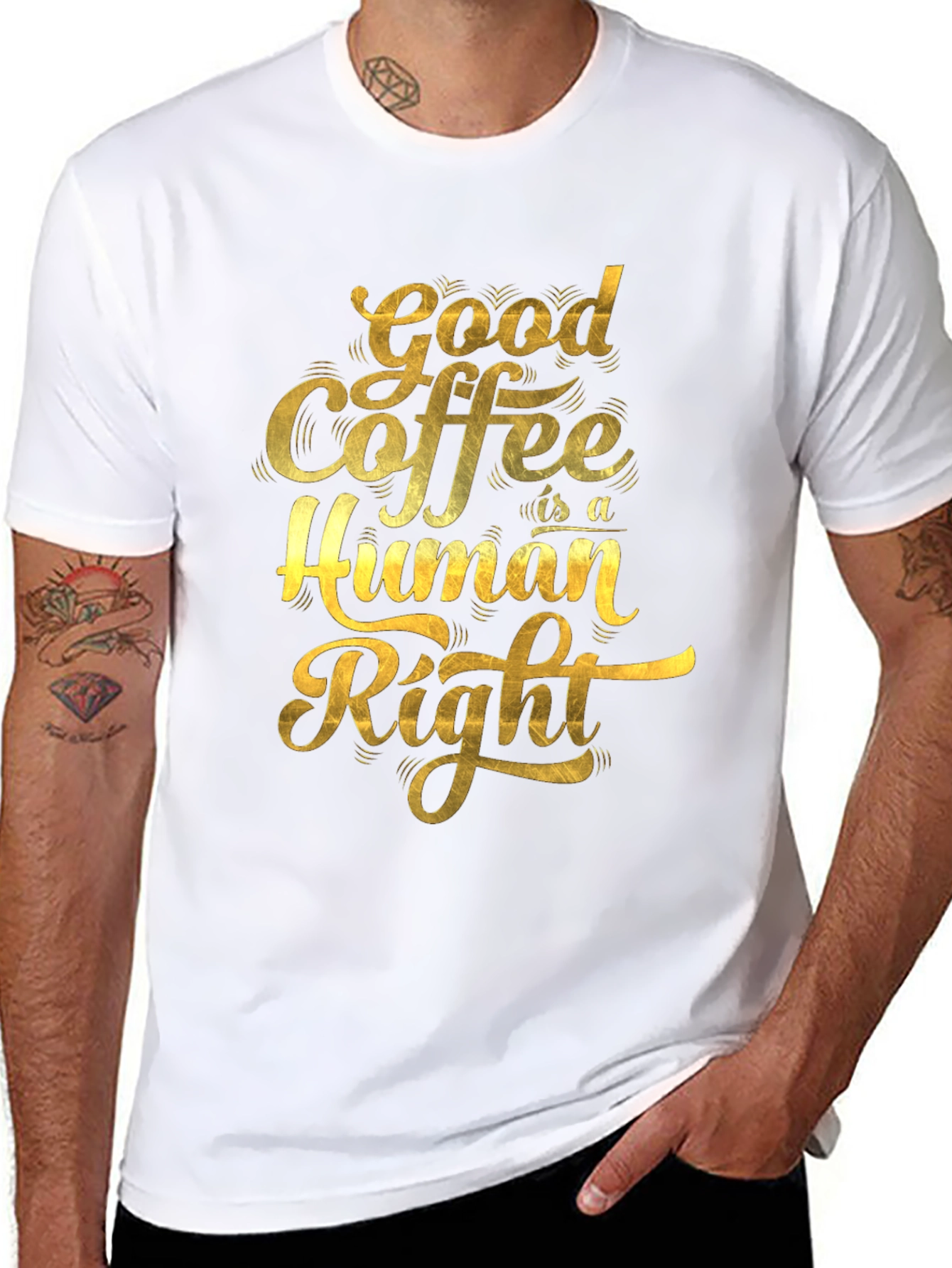Black Good Coffee is a Human Right Graphic T-Shirt view 8
