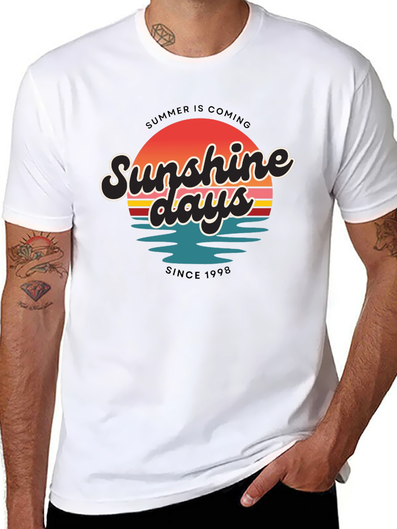 Black Sunshine Days T-Shirt - Summer Vibes view 8