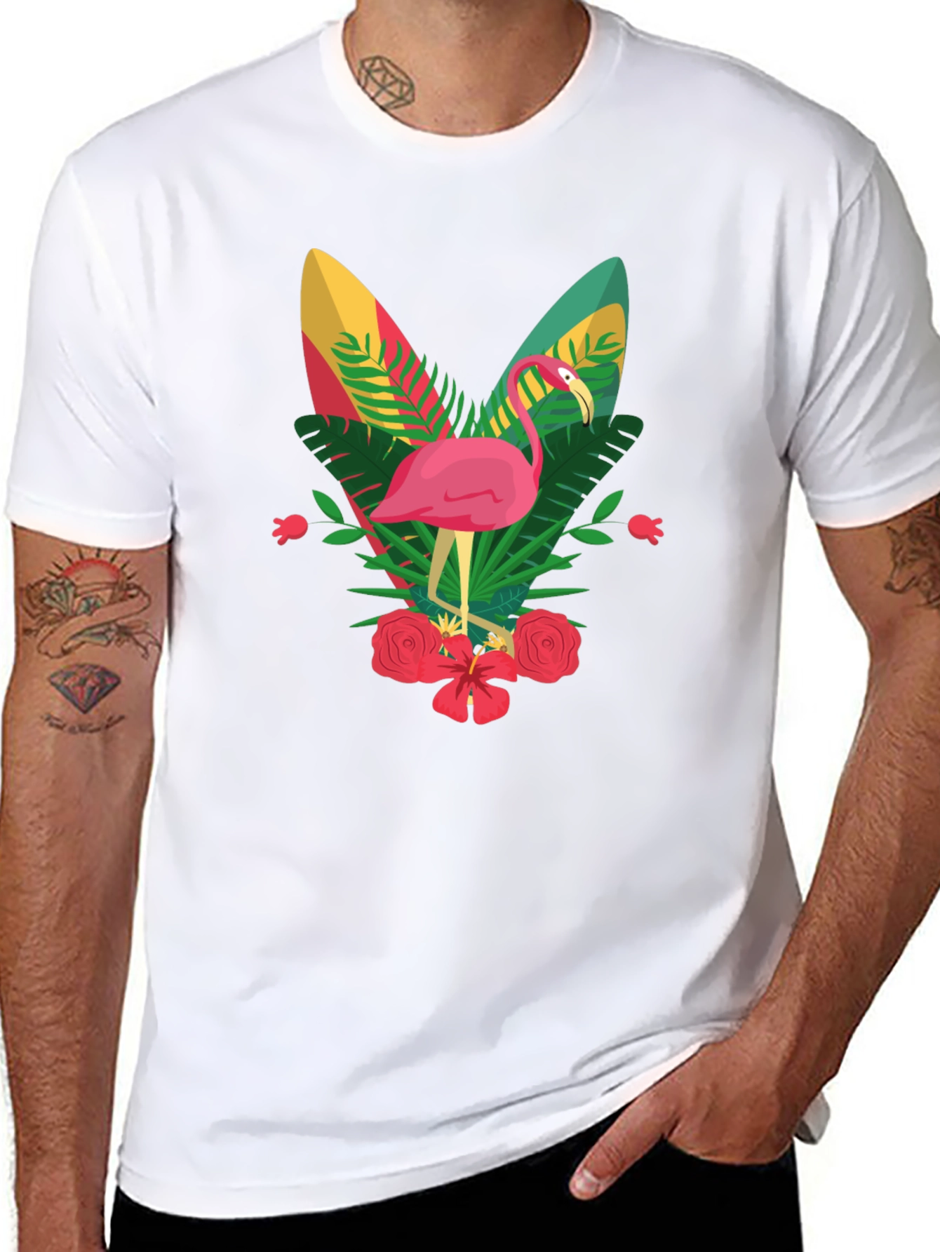 Black Flamingo Graphic Tee - Tropical Vibes view 8