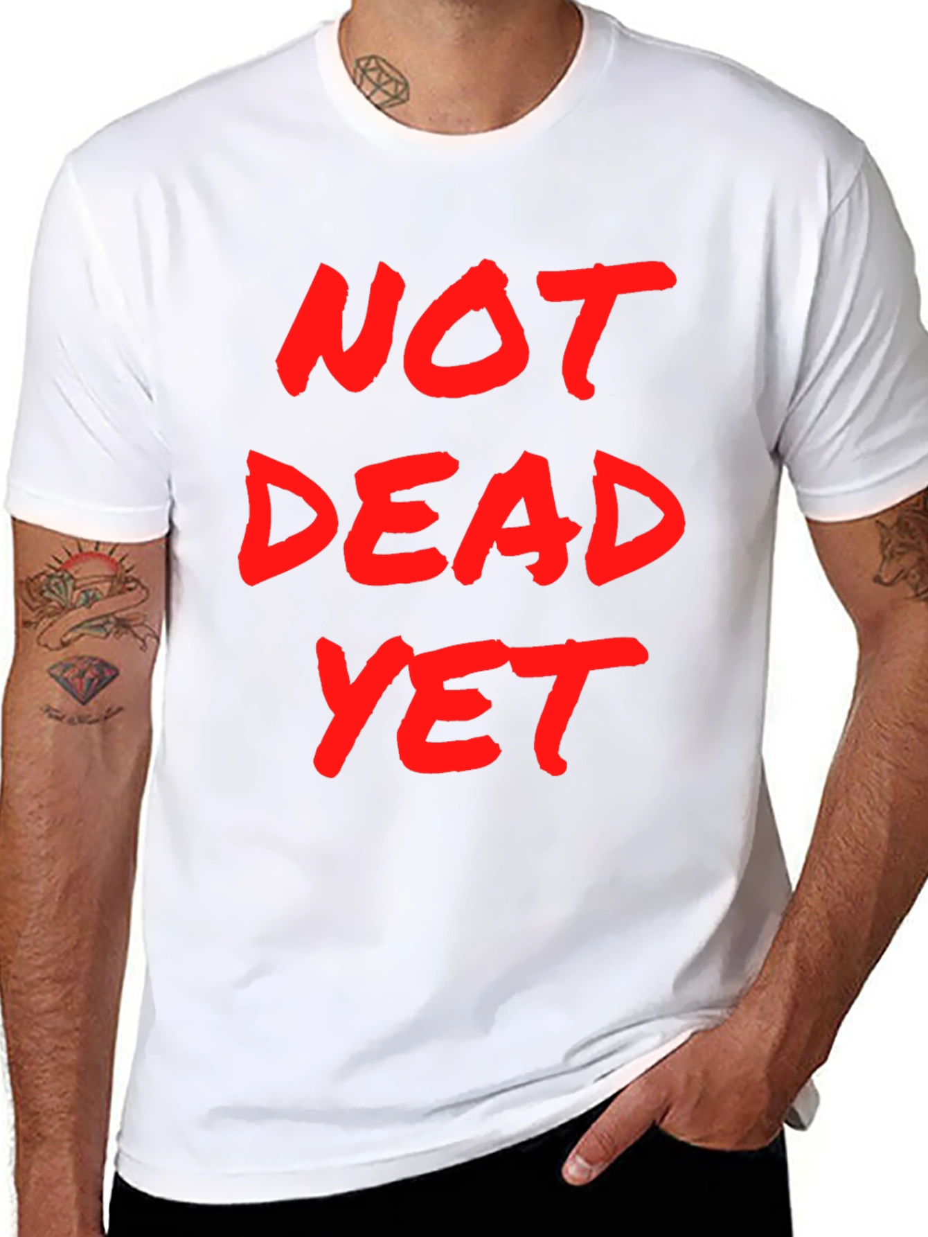 Black Not Dead Yet Graphic T-Shirt - Men's Black Tee view 8