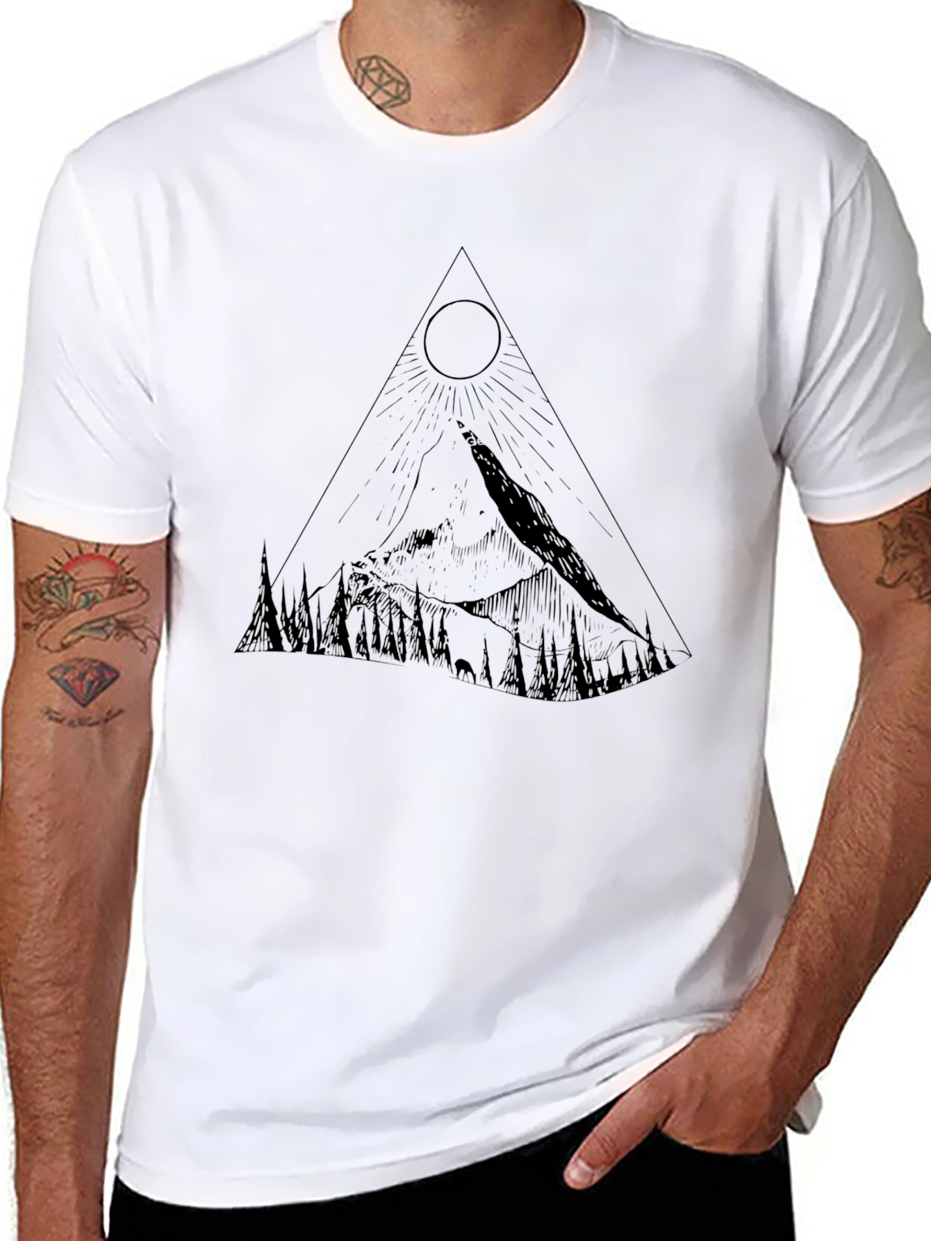 Mountain Peak Graphic Tee - Black - 8