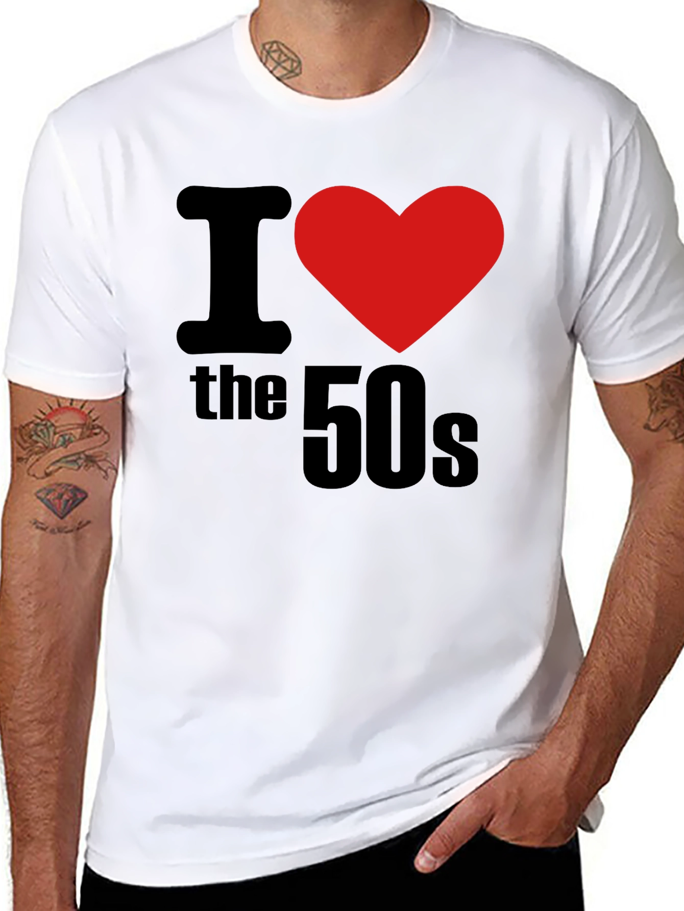 Black I Love The 50s Retro T-Shirt view 8