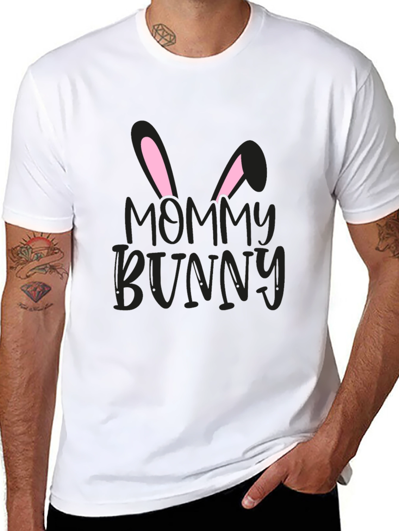 Black Mommy Bunny Easter T-Shirt view 8