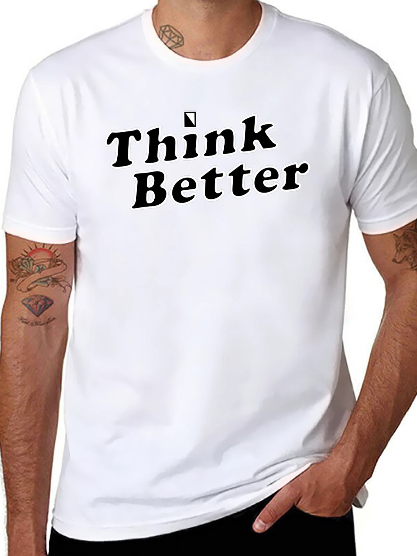 Black Think Better Black Graphic Tee view 8