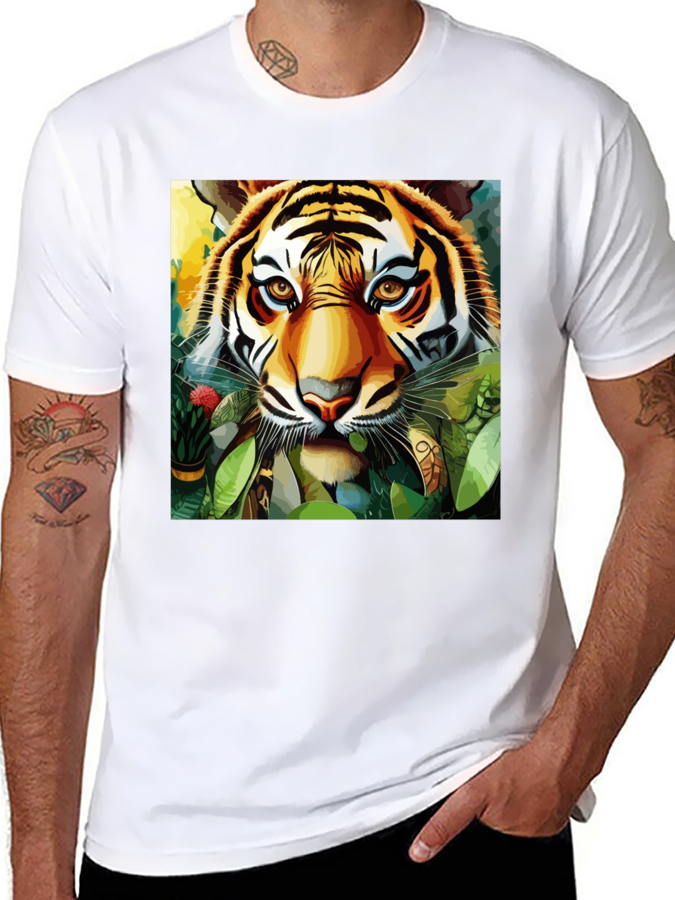 Black Tiger Portrait Graphic Tee - Bold Jungle Style view 8