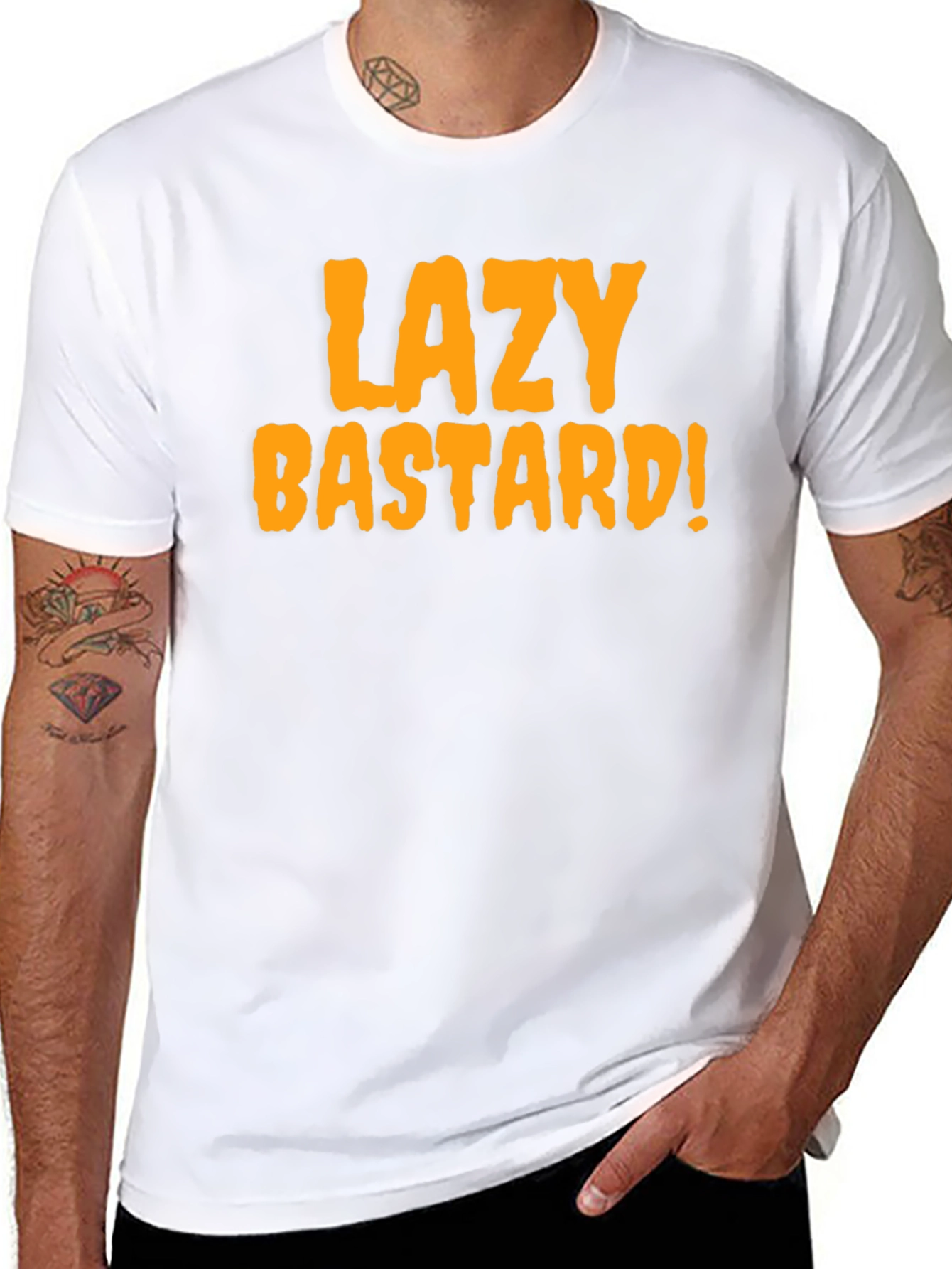 Black Lazy Bastard Tee - Bold Graphic Novelty T-Shirt view 8