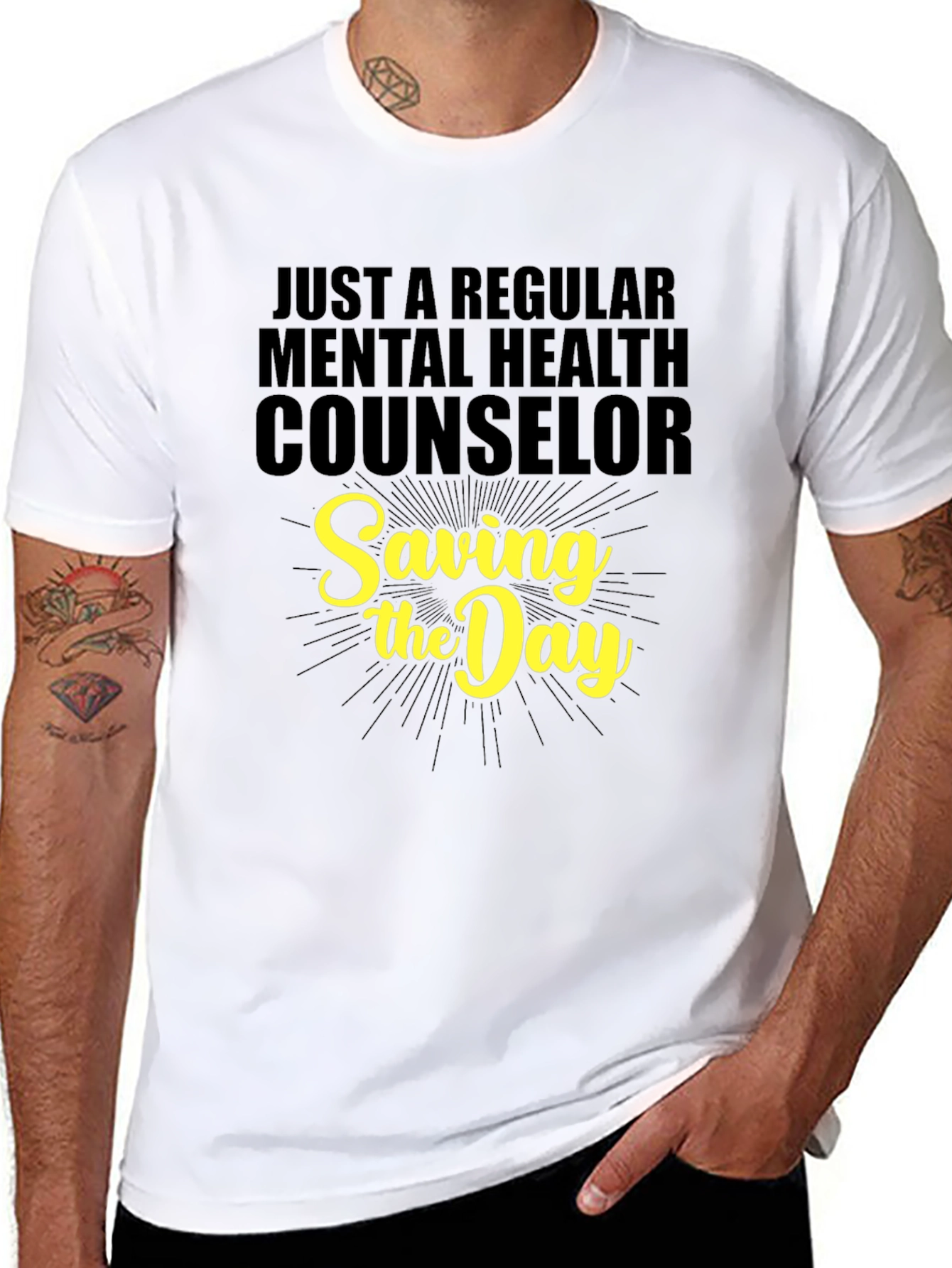 Black Mental Health Counselor T-Shirt - Saving the Day view 8