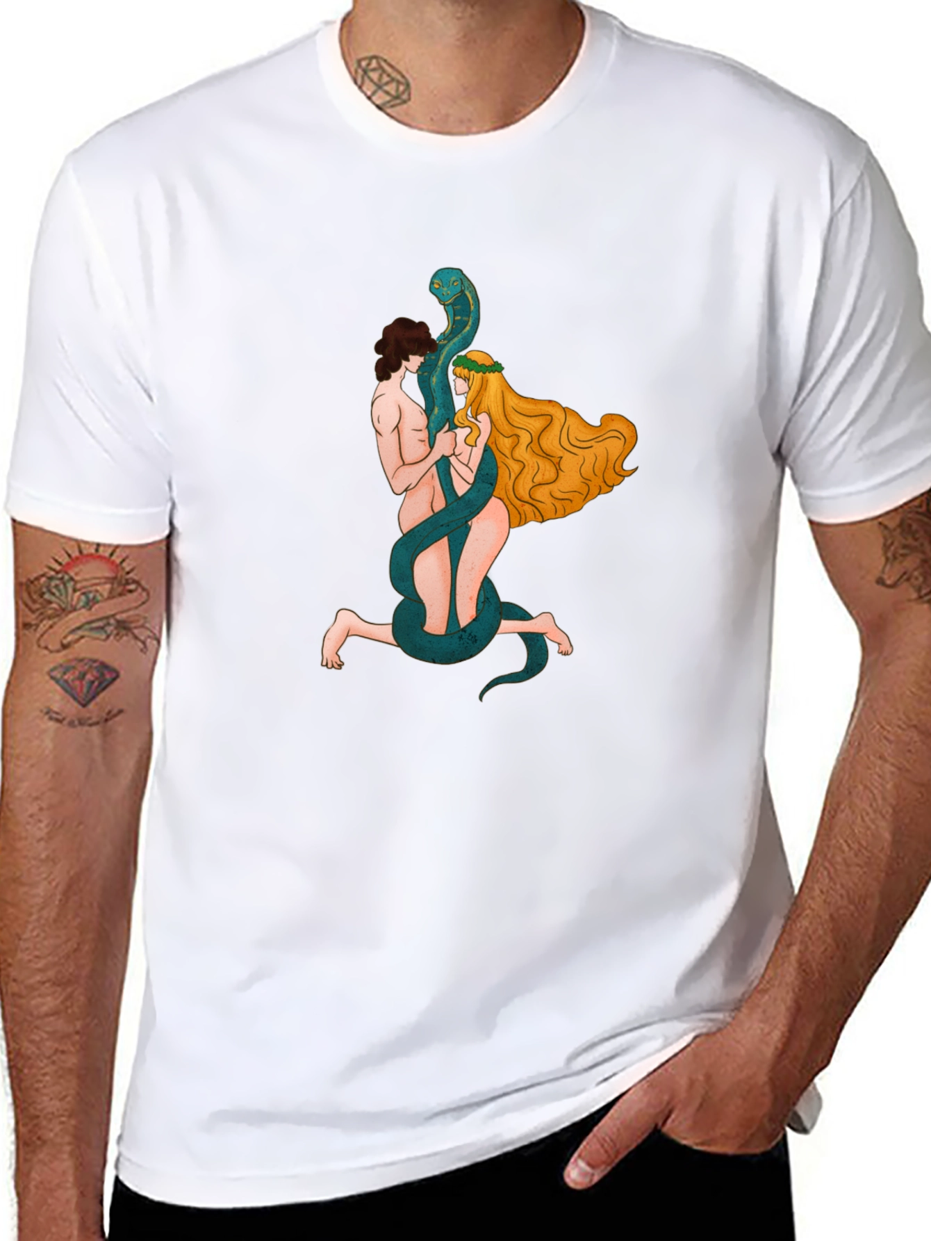 Black Adam and Eve Graphic Tee view 8