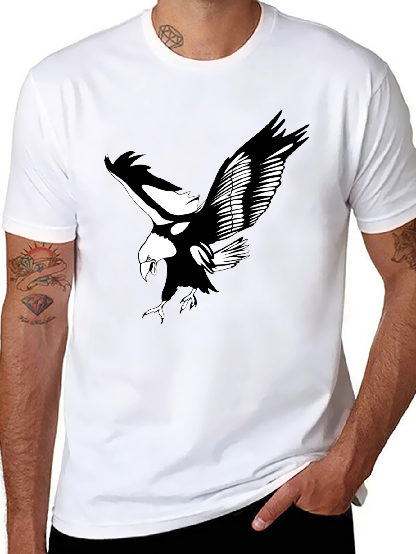 Black Black Eagle Graphic Tee | Bold & Stylish Men's T-Shirt view 8
