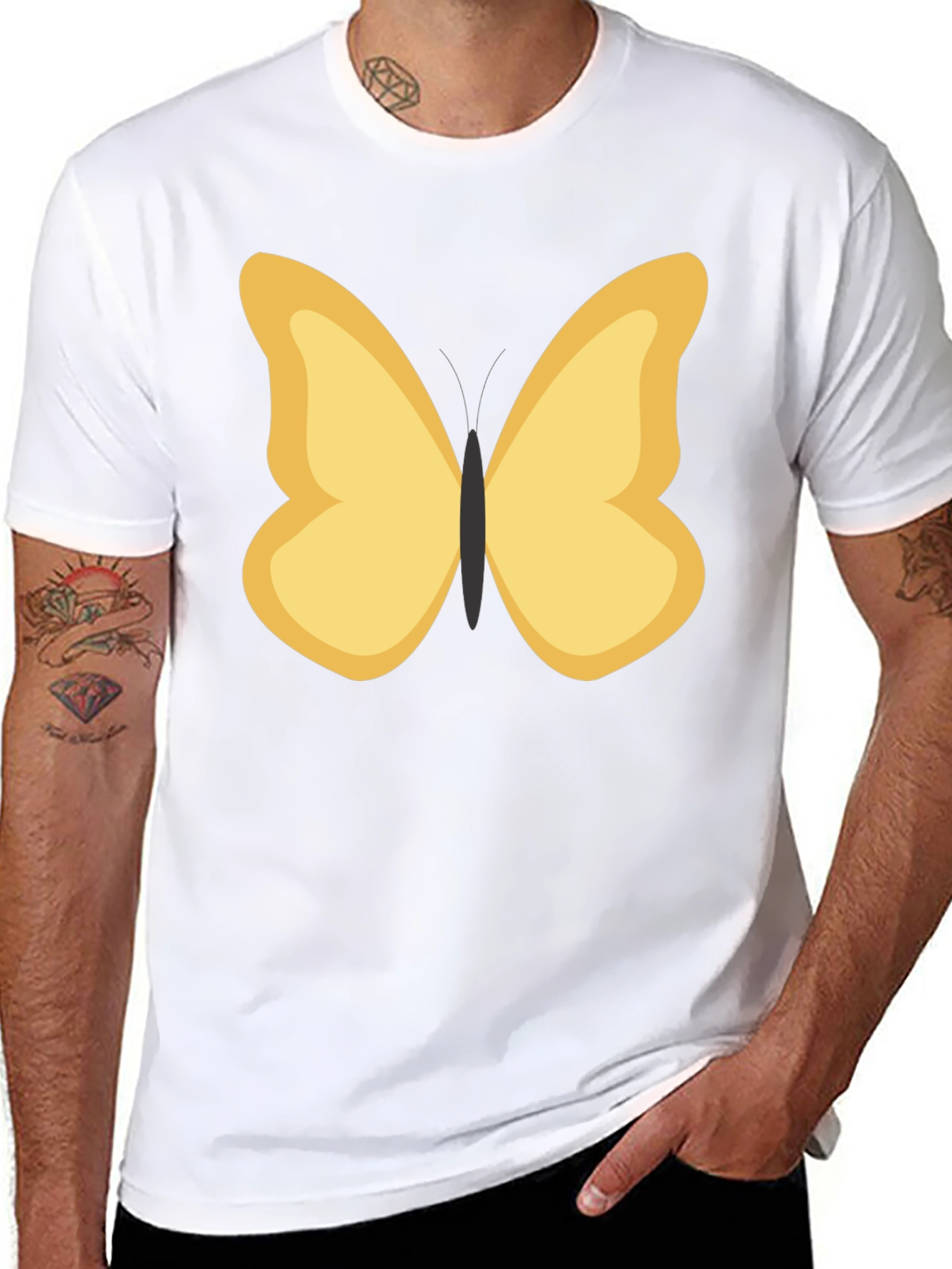 Black Butterfly Graphic Tee - Stylish Casual Wear view 8