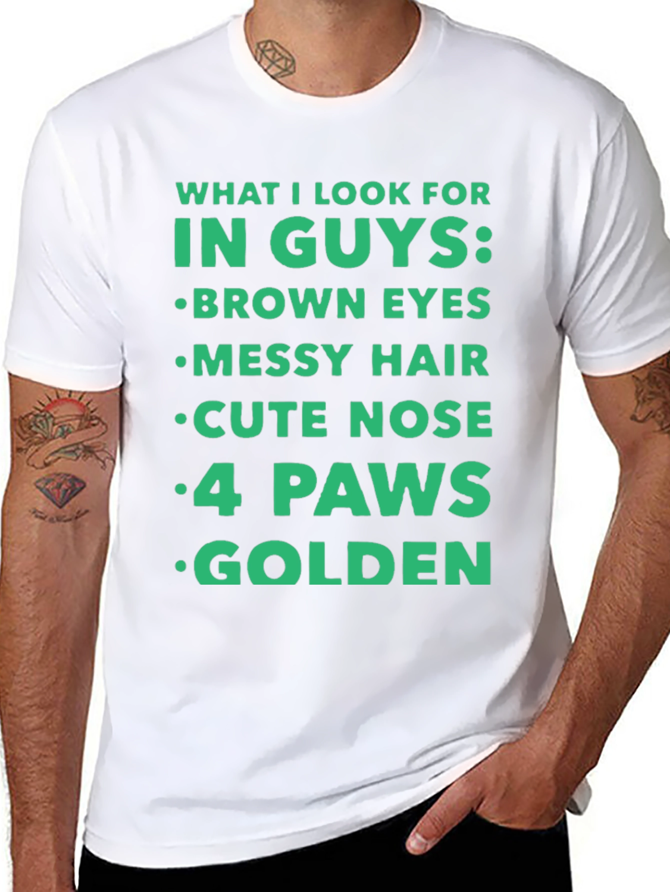 Black Funny "What I Look For In Guys" T-Shirt - Dog Lover view 8