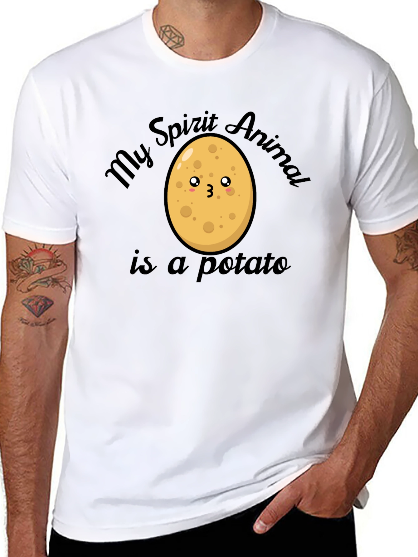 Black My Spirit Animal is a Potato T-Shirt view 8