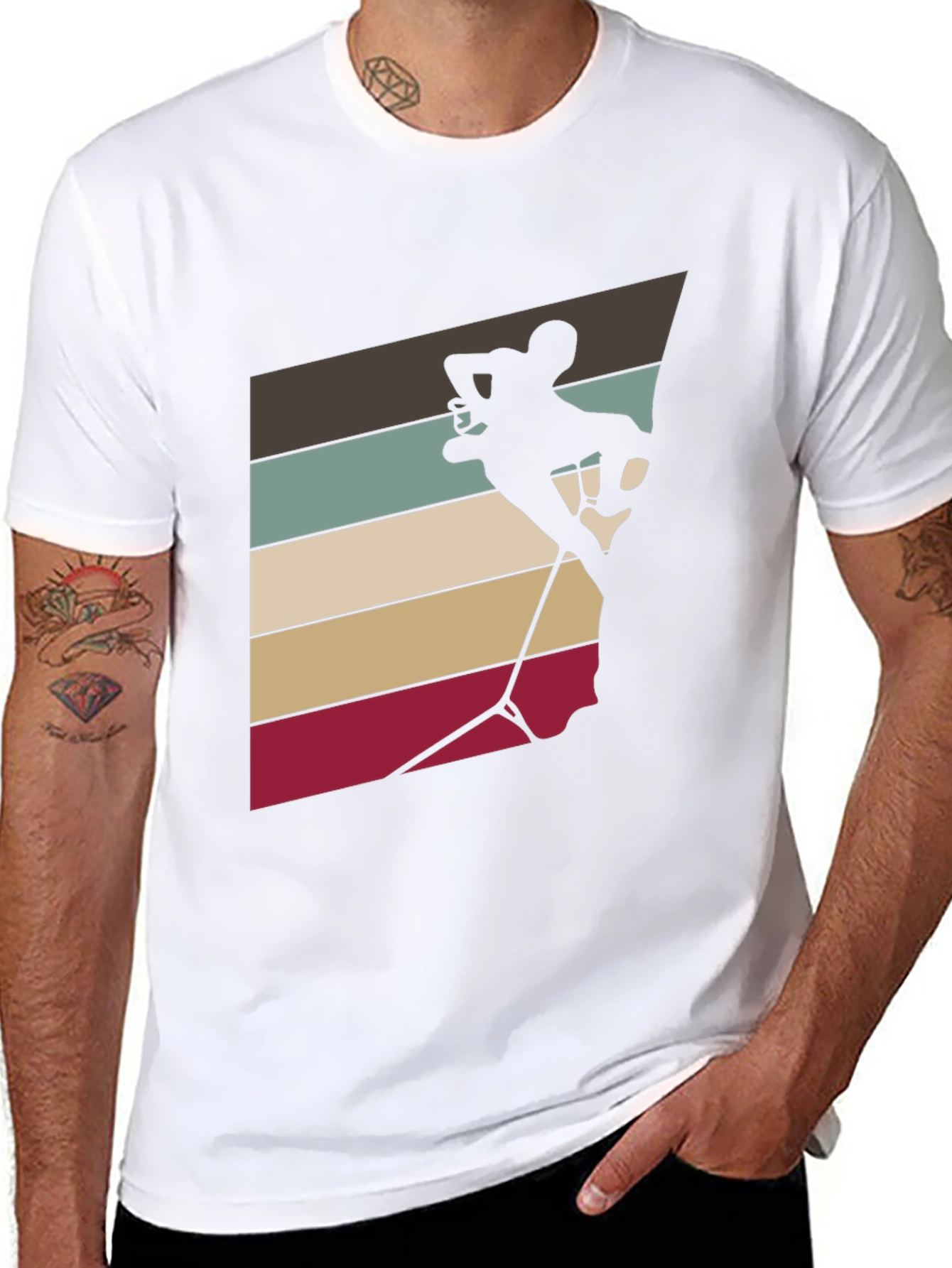 Black Climbing Silhouette Tee - Retro Style view 8