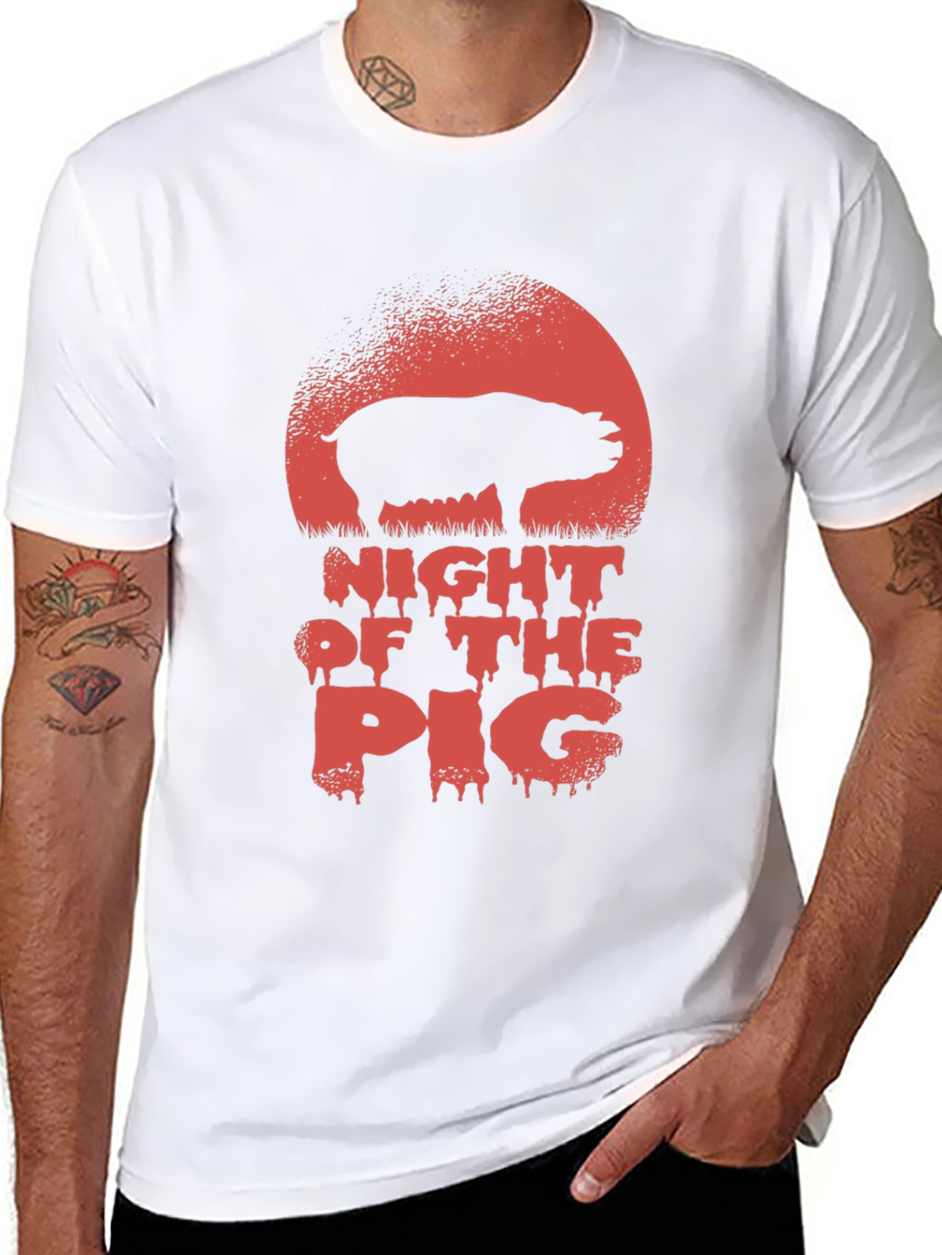 Black Night of the Pig Graphic Tee view 8