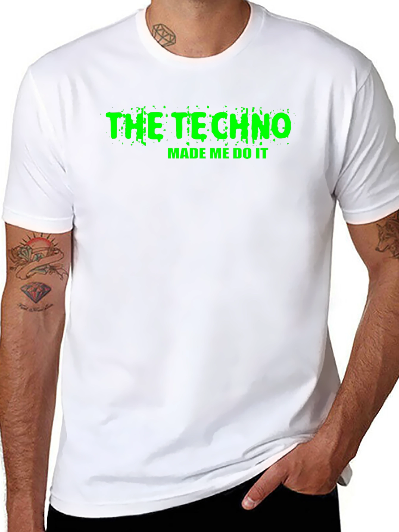 Black The Techno Made Me Do It T-Shirt view 8