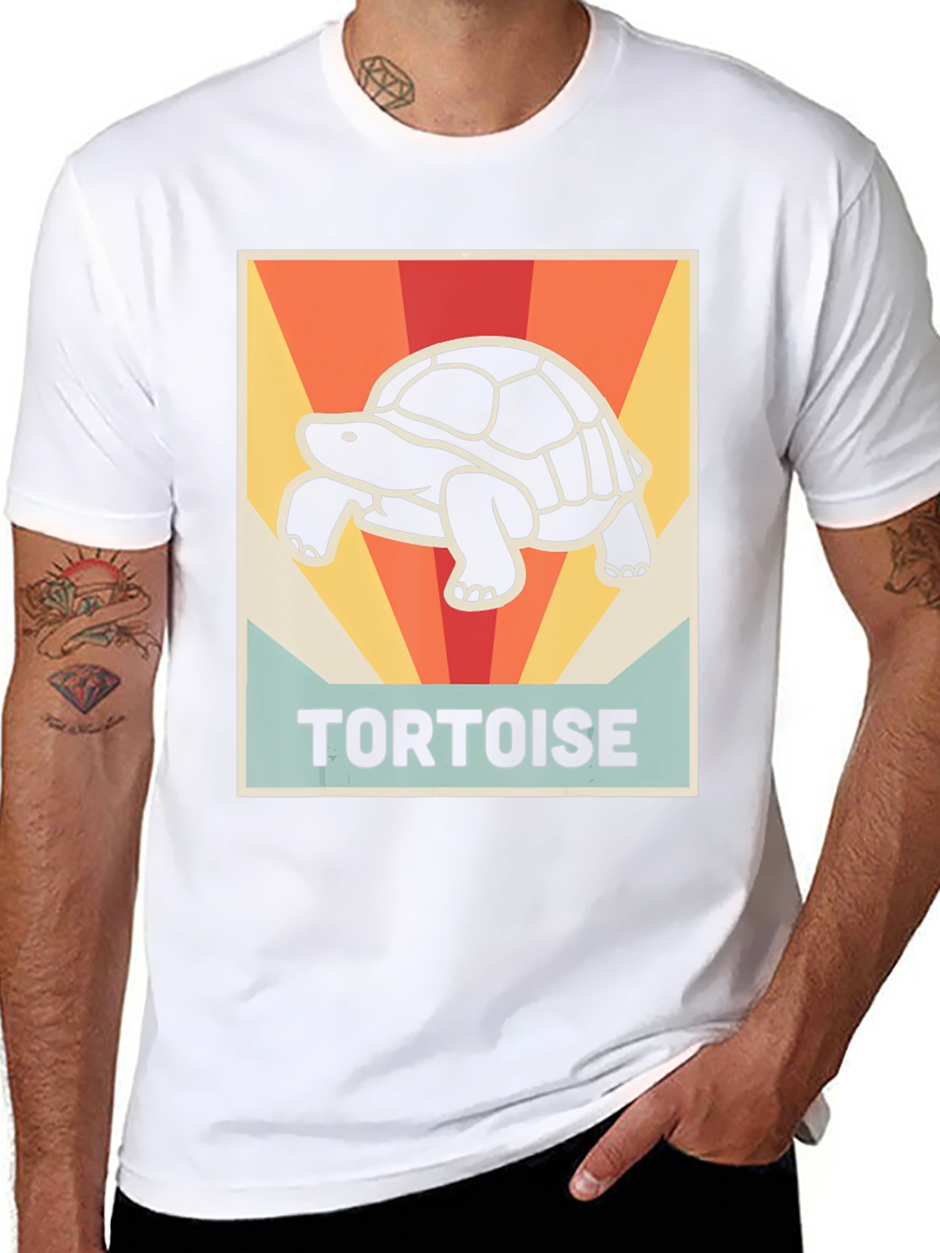Black Retro Tortoise Graphic Tee - Vintage Style Shirt view 8