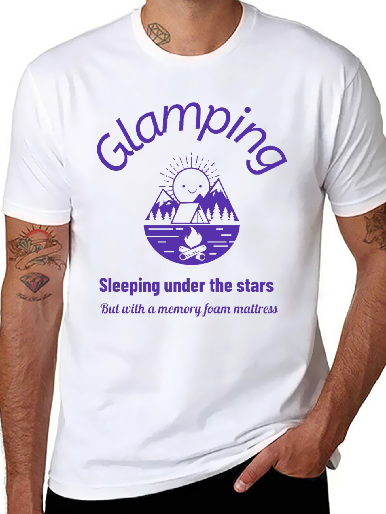 Black Glamping Graphic Tee - Sleeping Under the Stars view 8