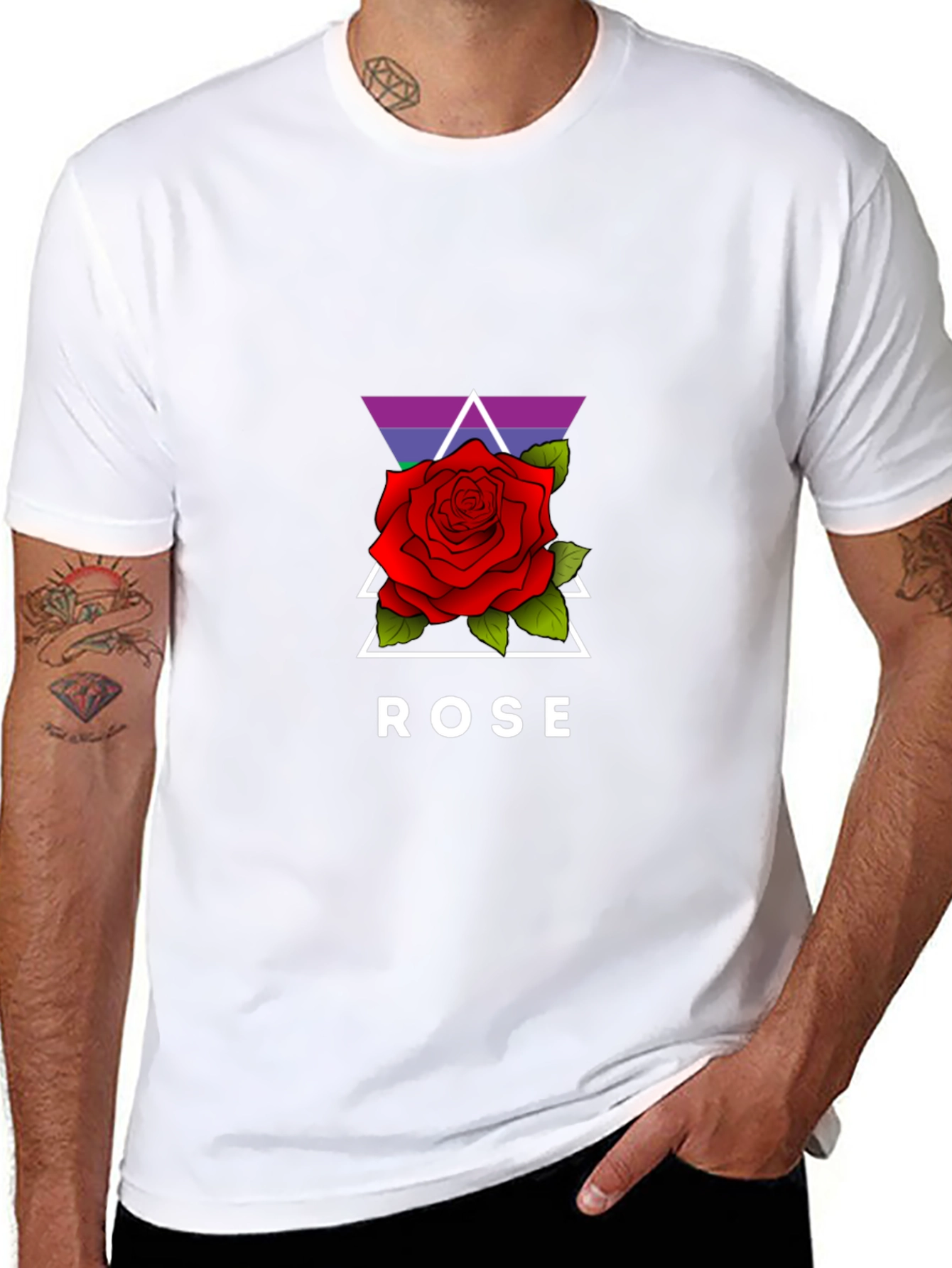 Black Rose Graphic Black T-Shirt view 8