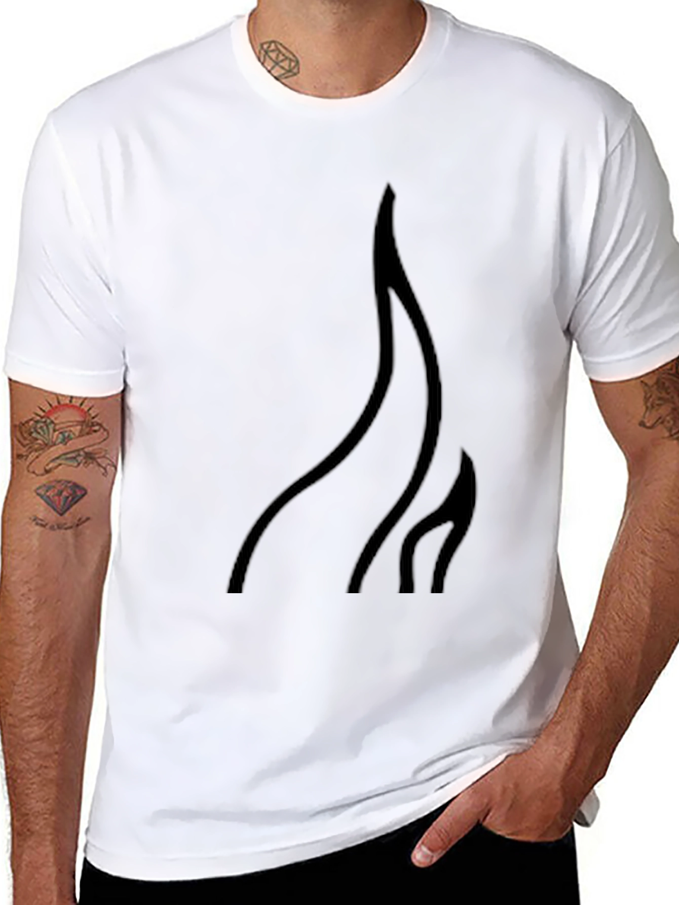 Black Flame Graphic Black T-Shirt - Stylish Casual Wear view 8