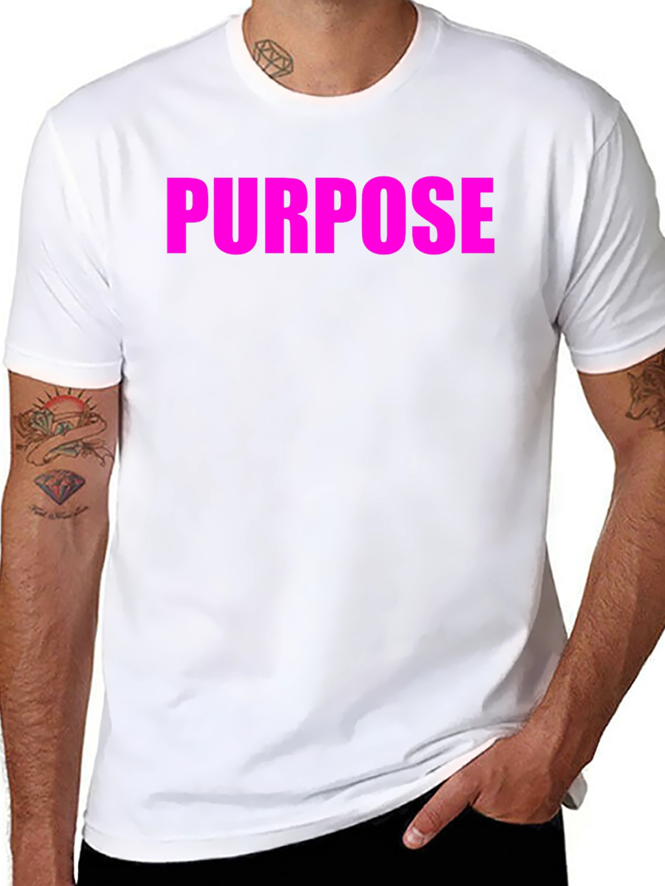 Black Purpose Tee - Bold Statement T-Shirt view 8