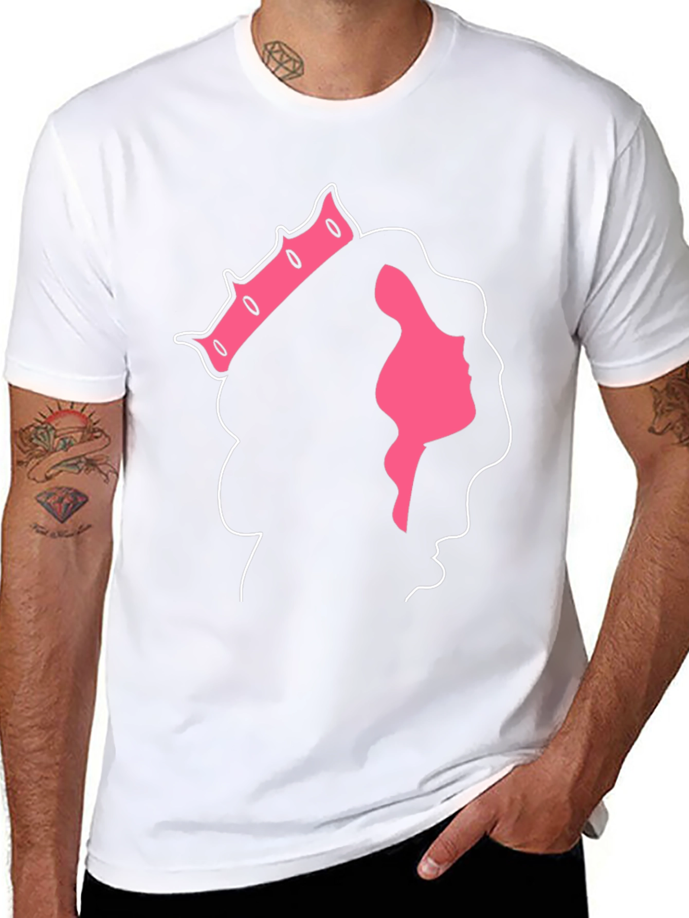 Black Queen Silhouette Black T-Shirt view 8