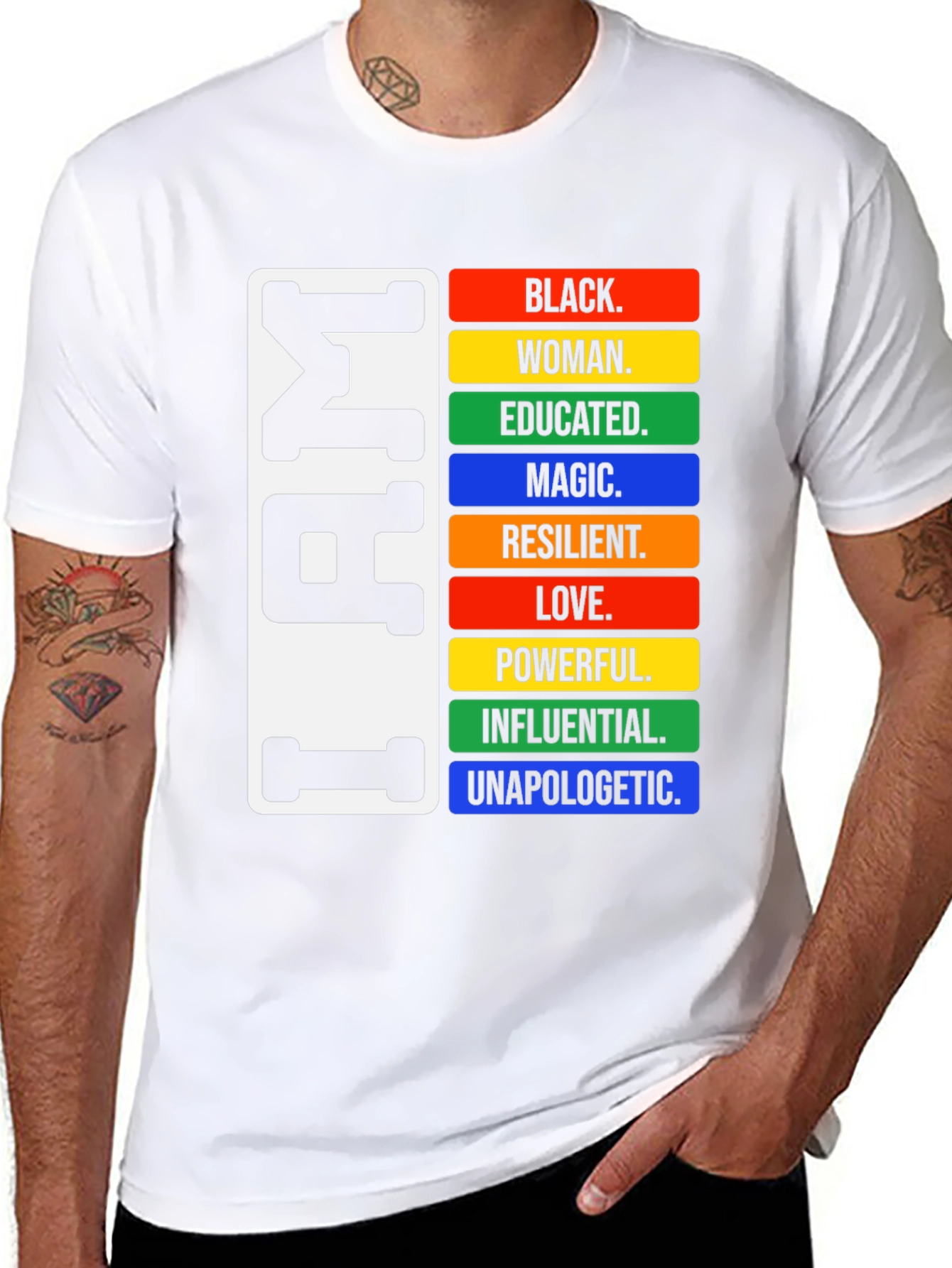 Black I AM Black Woman T-Shirt view 8