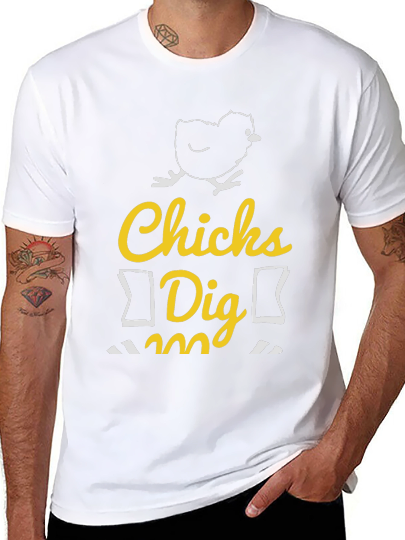 Black Funny Chicks Dig Me Graphic T-Shirt view 8