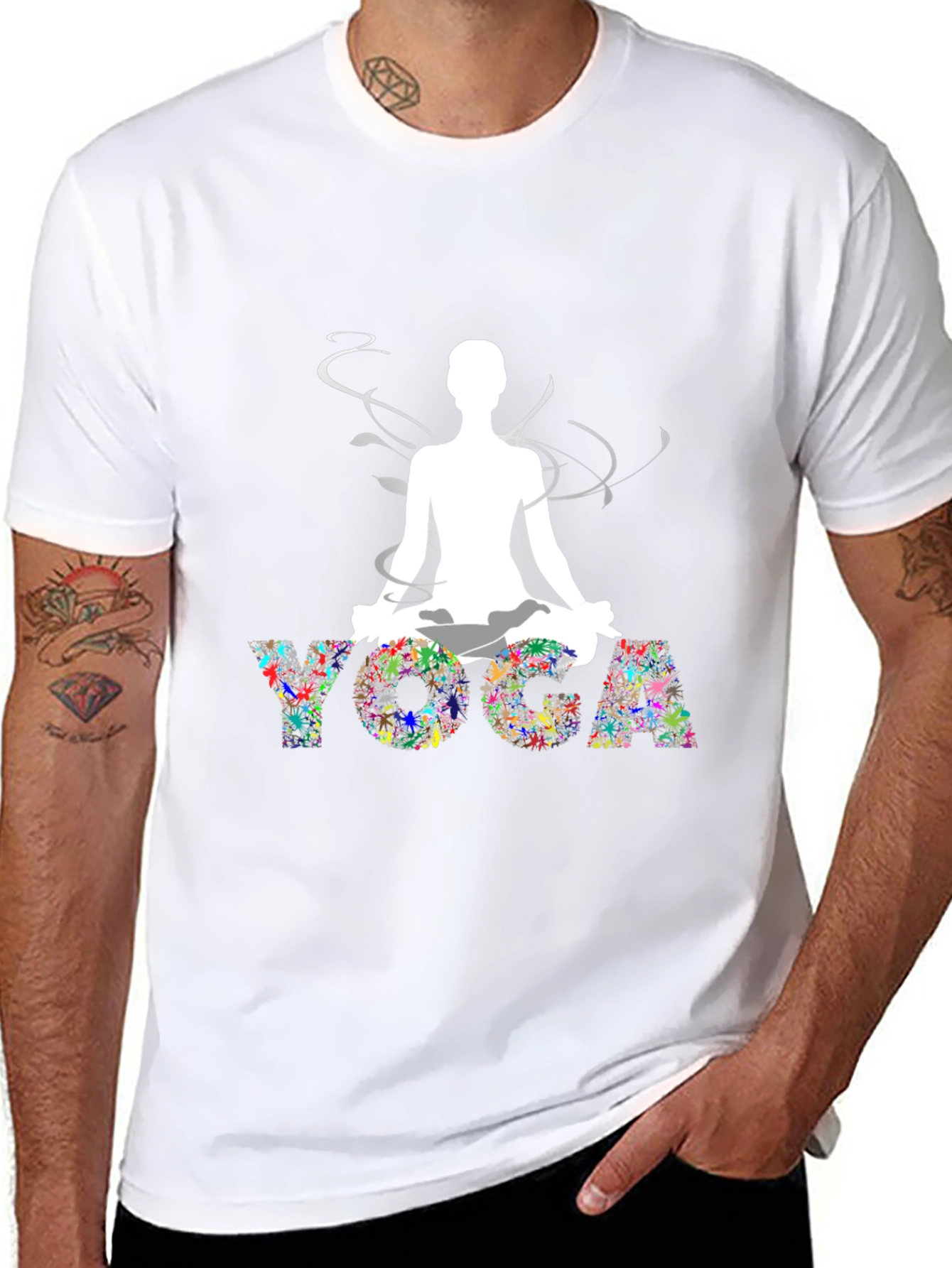Black Yoga Graphic Black T-Shirt view 8