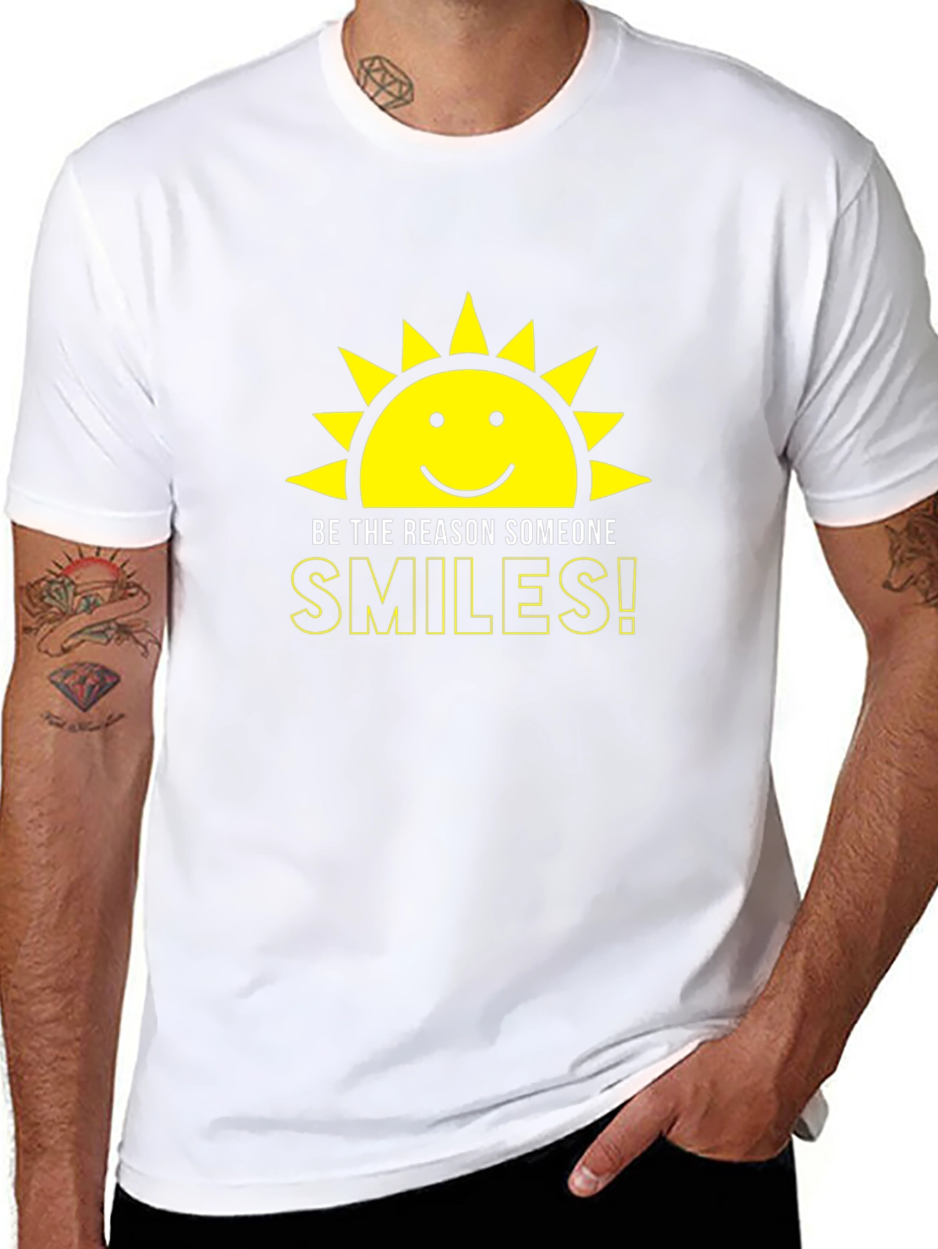 Black Be the Reason Someone Smiles Black T-Shirt view 8
