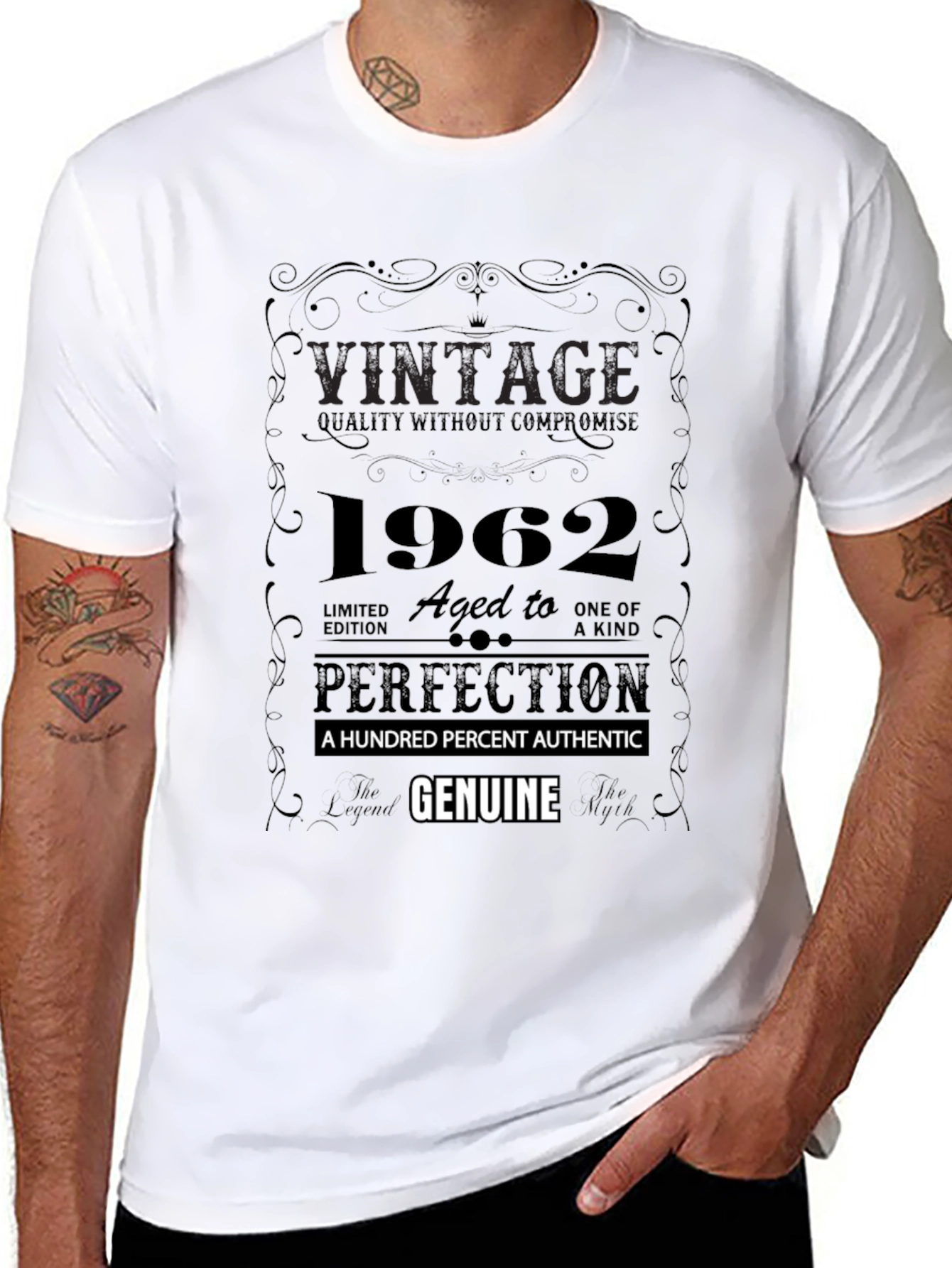 Black Vintage 1962 Aged to Perfection T-Shirt view 8