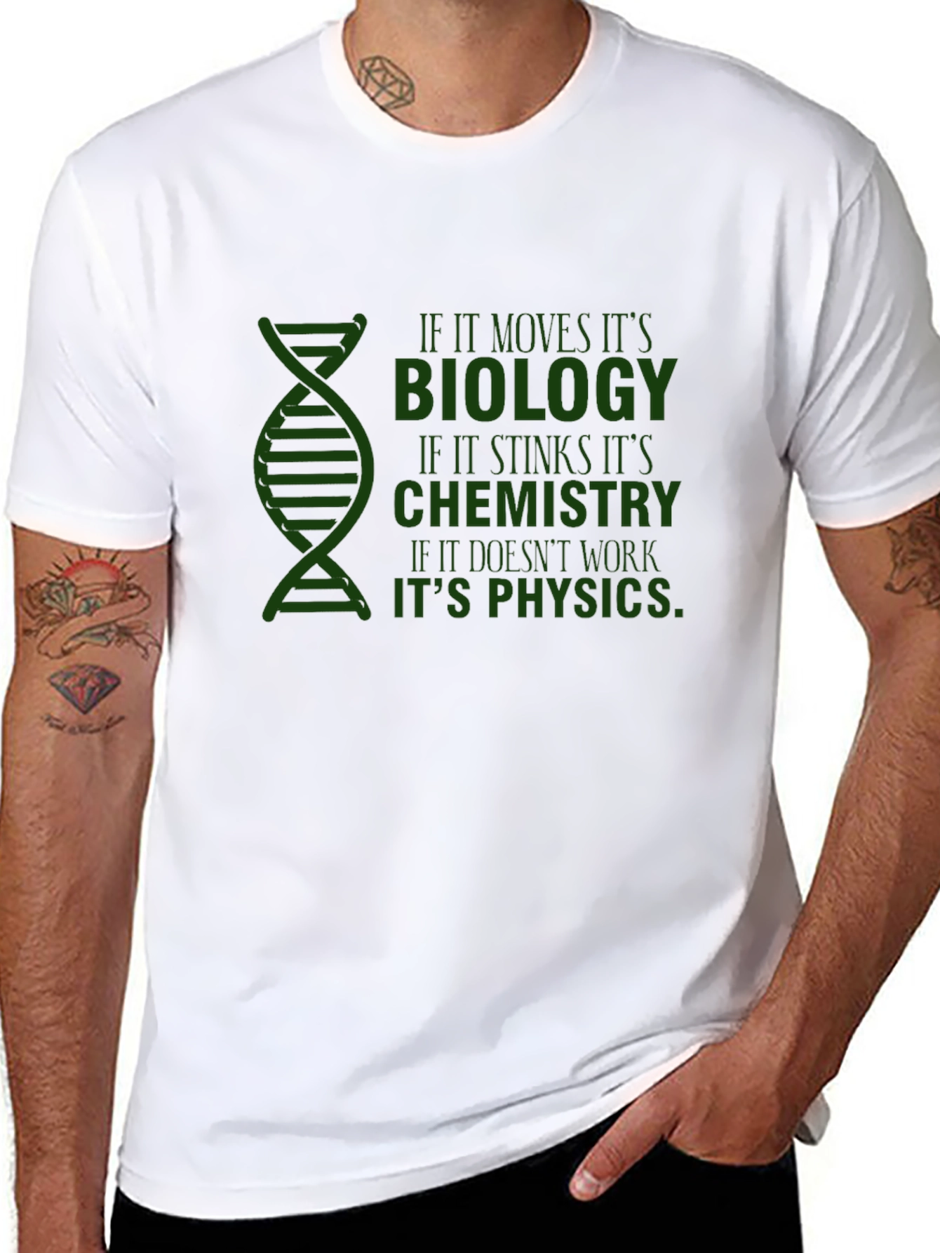 Black Science Humor T-Shirt: Biology, Chemistry, Physics view 8