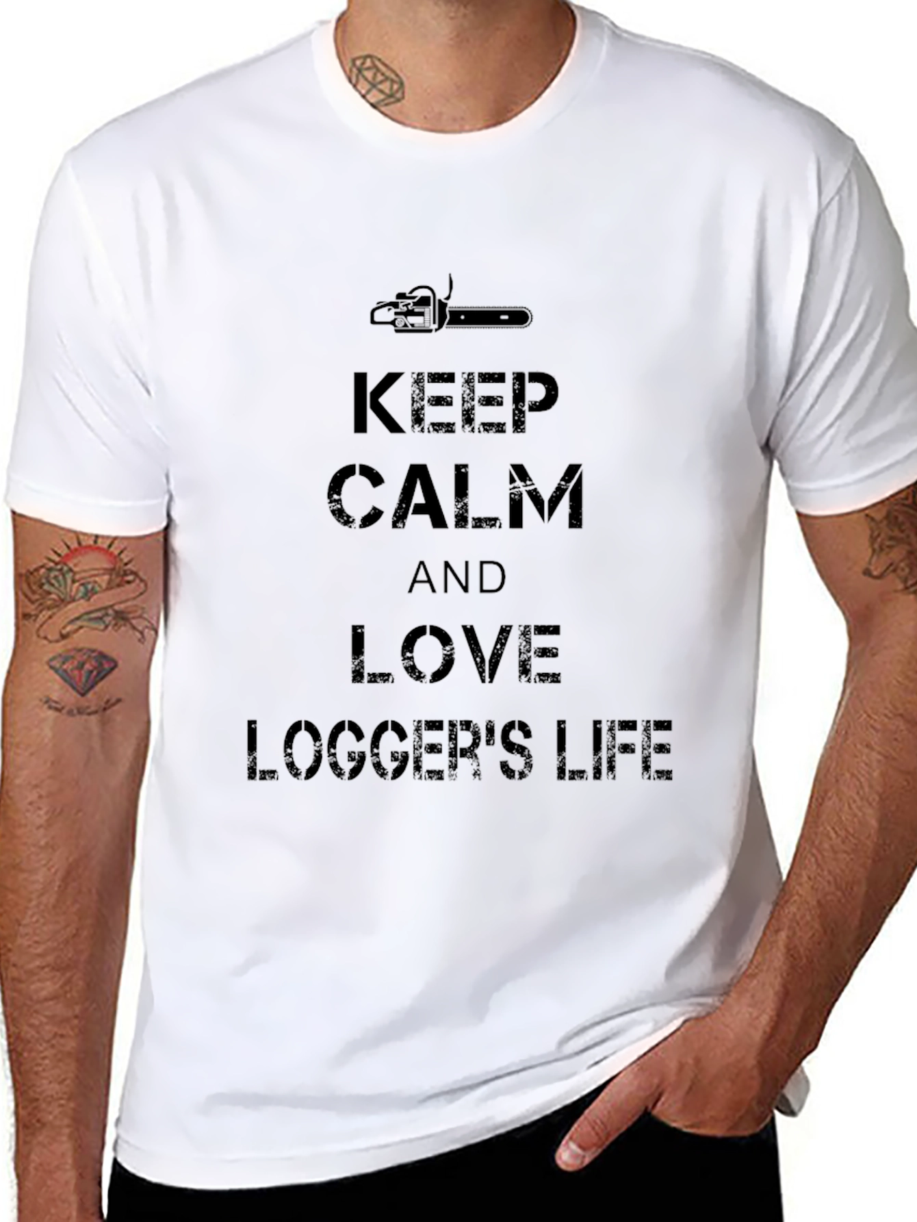 Keep Calm Logger's Life Tee - Black Cotton - 8