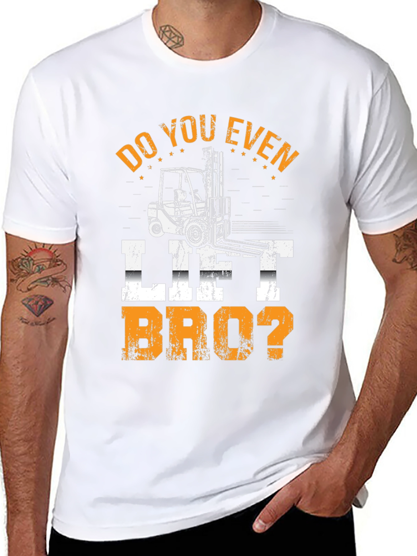 Black Do You Even Lift Bro? Forklift T-Shirt view 8