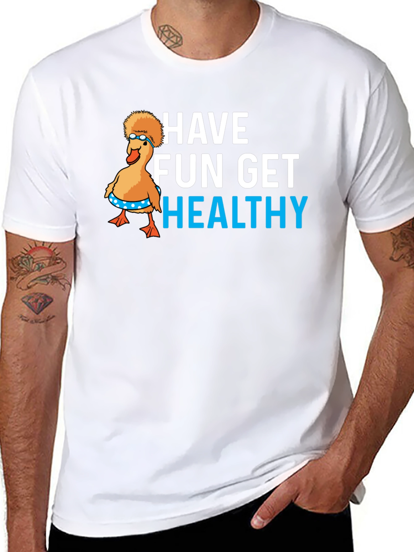 Black Have Fun Get Healthy Graphic T-Shirt view 8