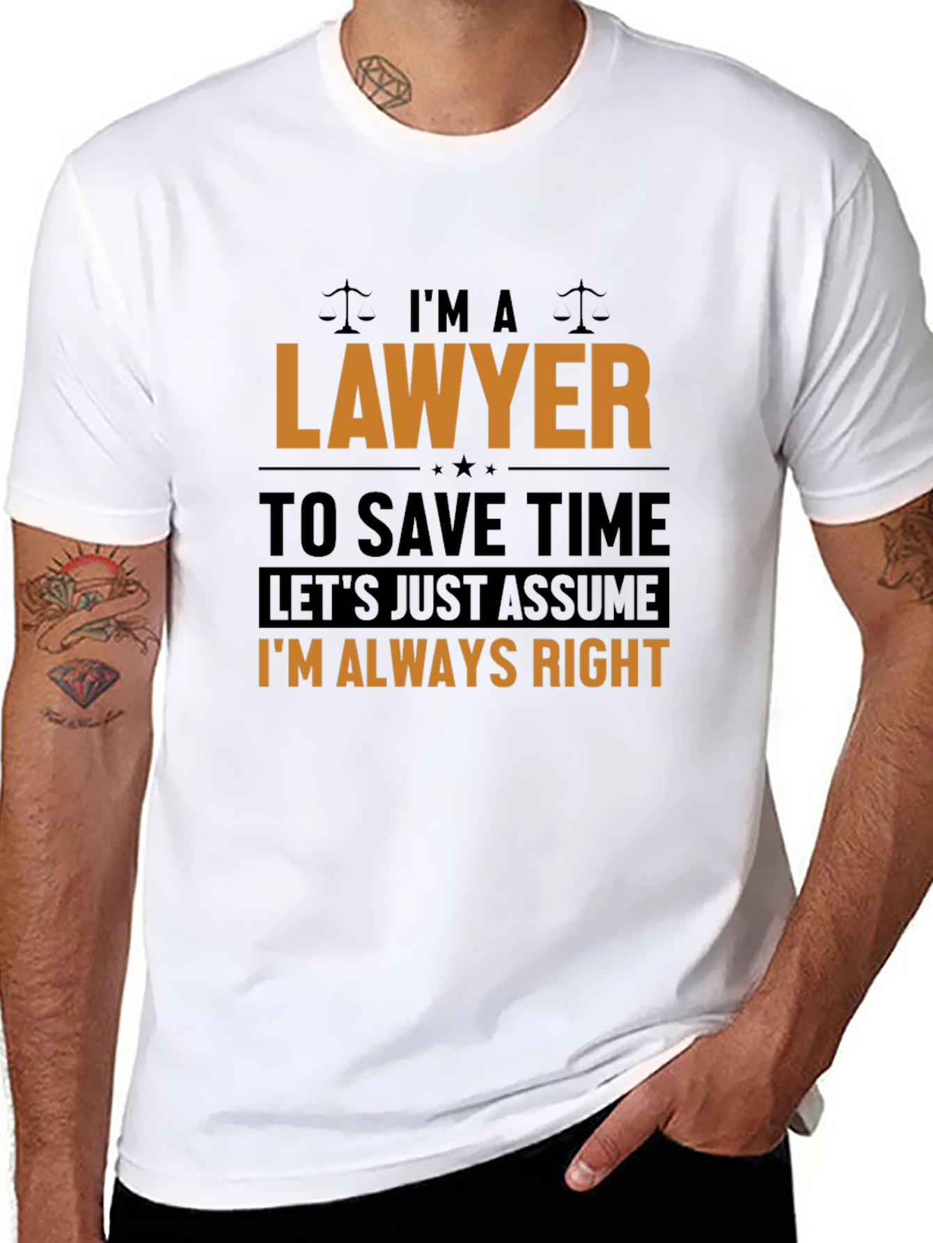 Black Lawyer T-Shirt: I'm Always Right, Funny Legal Tee view 8