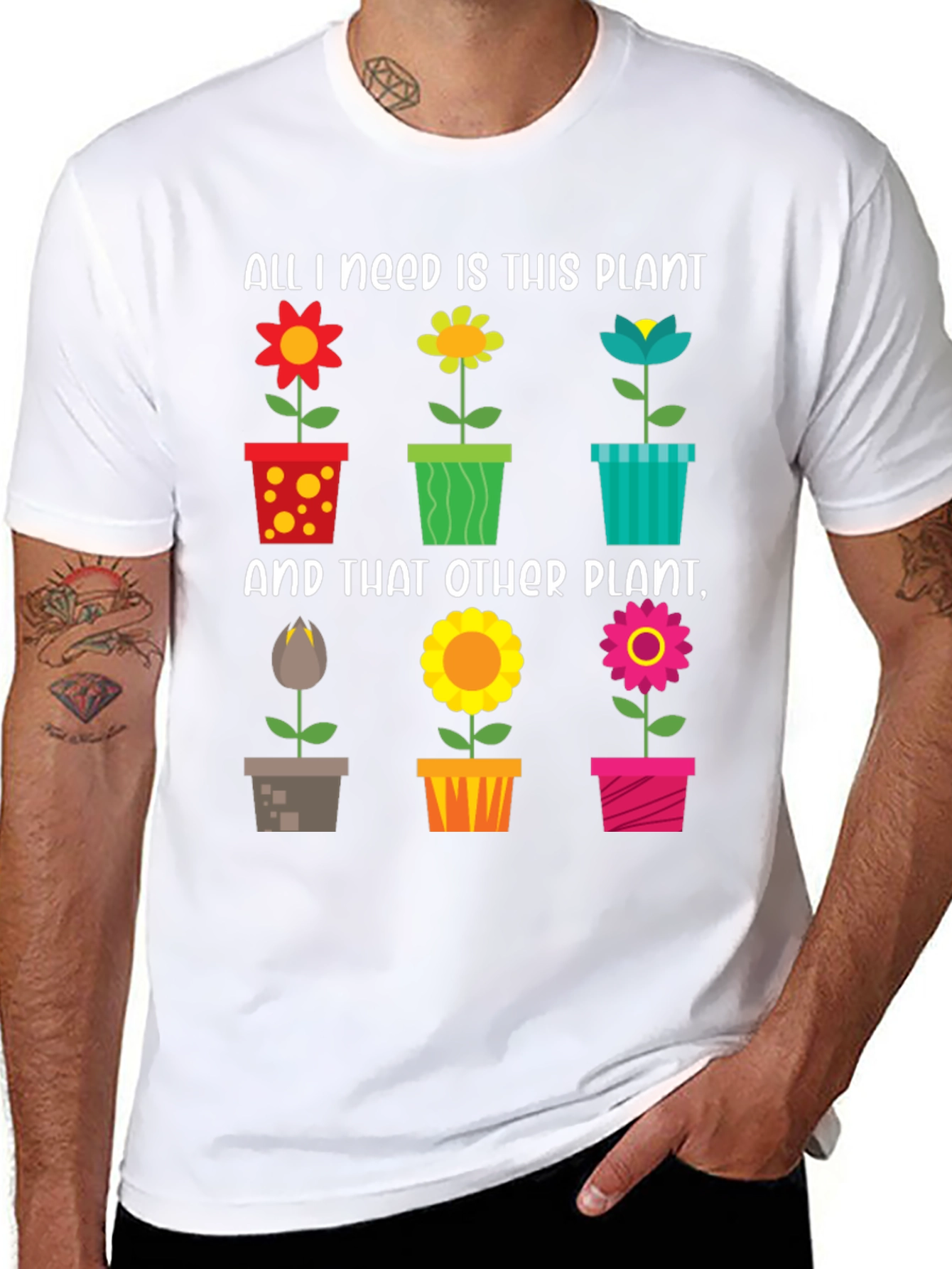 Black Plant Lover T-Shirt - Gardener Gift view 8