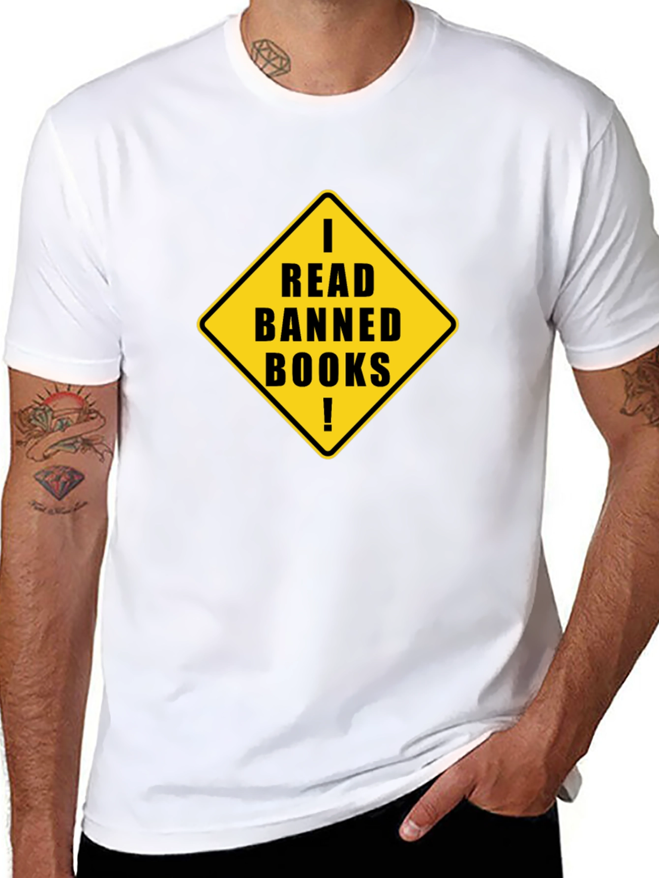 Black I Read Banned Books T-Shirt - Black view 8