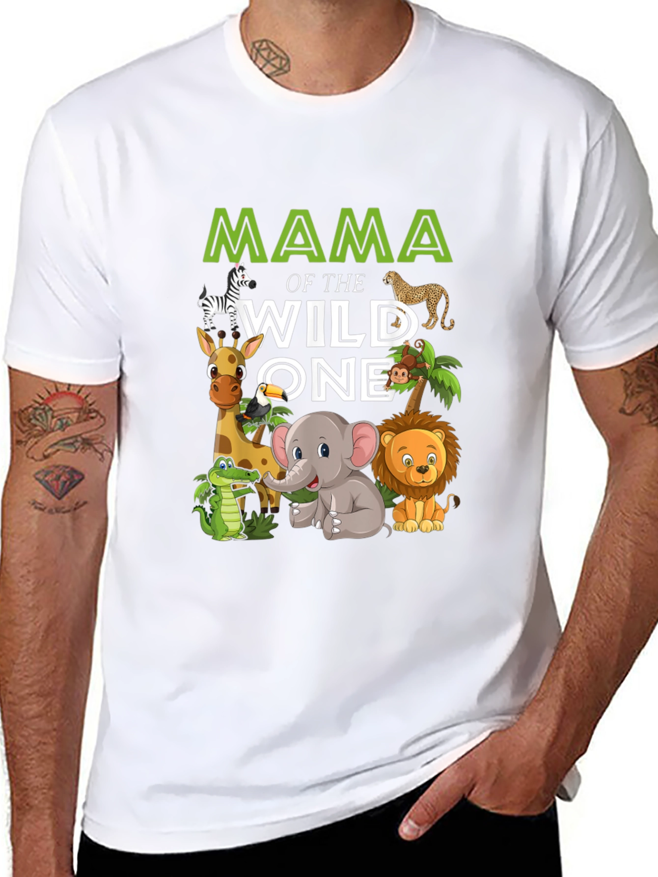 Black Mama of the Wild One Safari Animal T-Shirt view 8