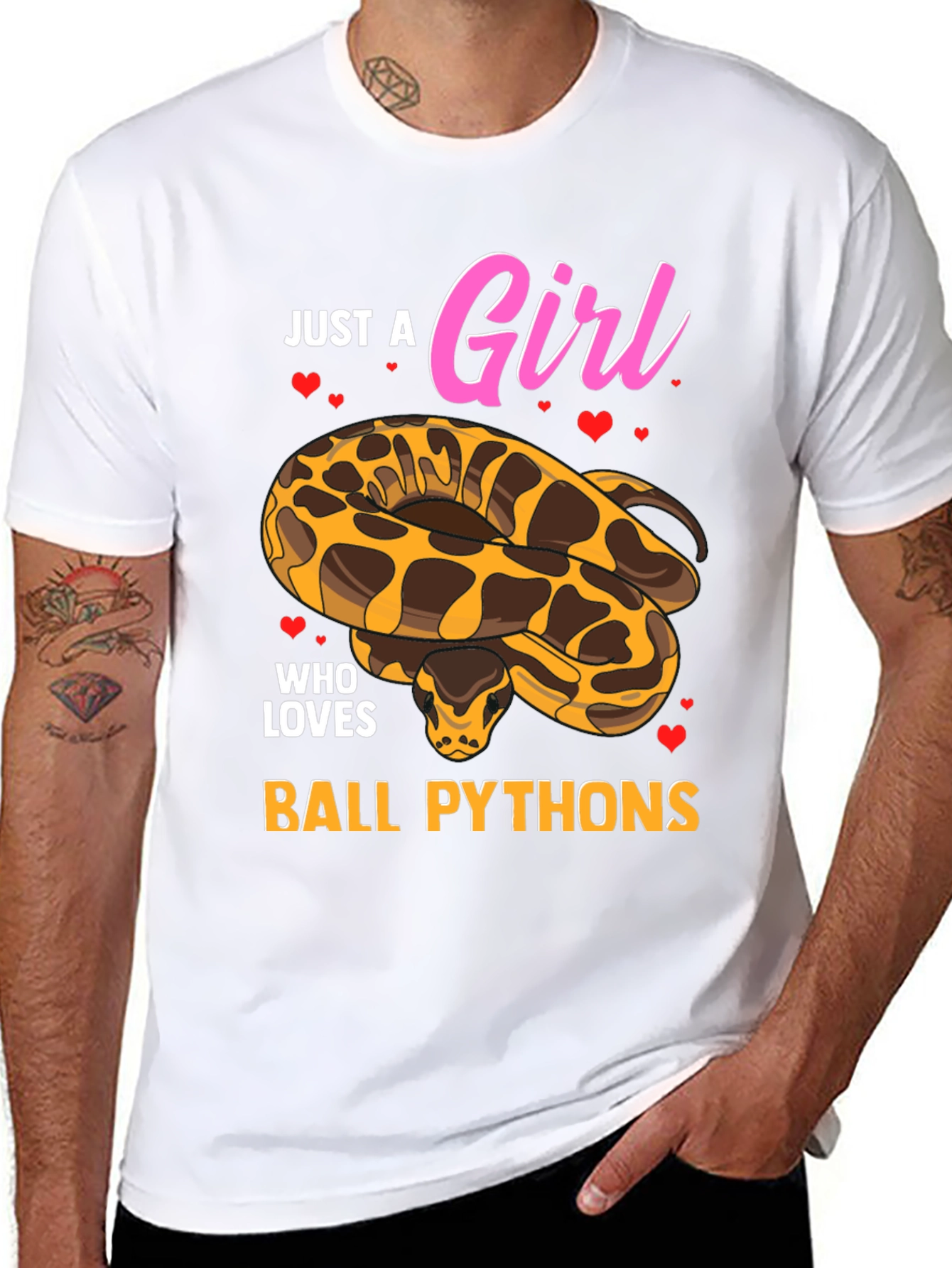 Black Just a Girl Who Loves Ball Pythons T-Shirt view 8