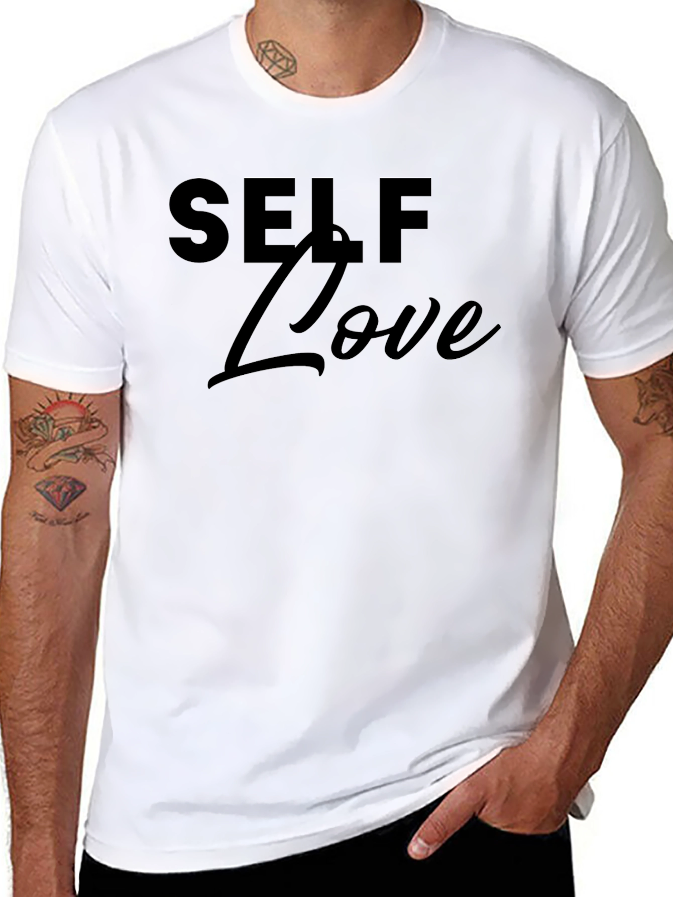 Black Self Love Graphic Black T-Shirt view 8