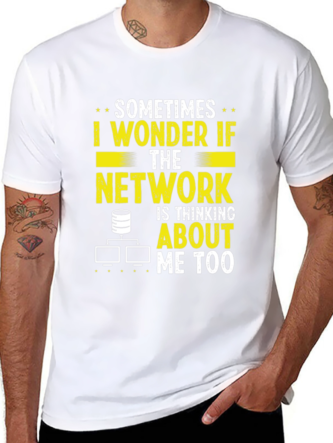 Black Network Admin T-Shirt - Sometimes I Wonder Funny IT view 8