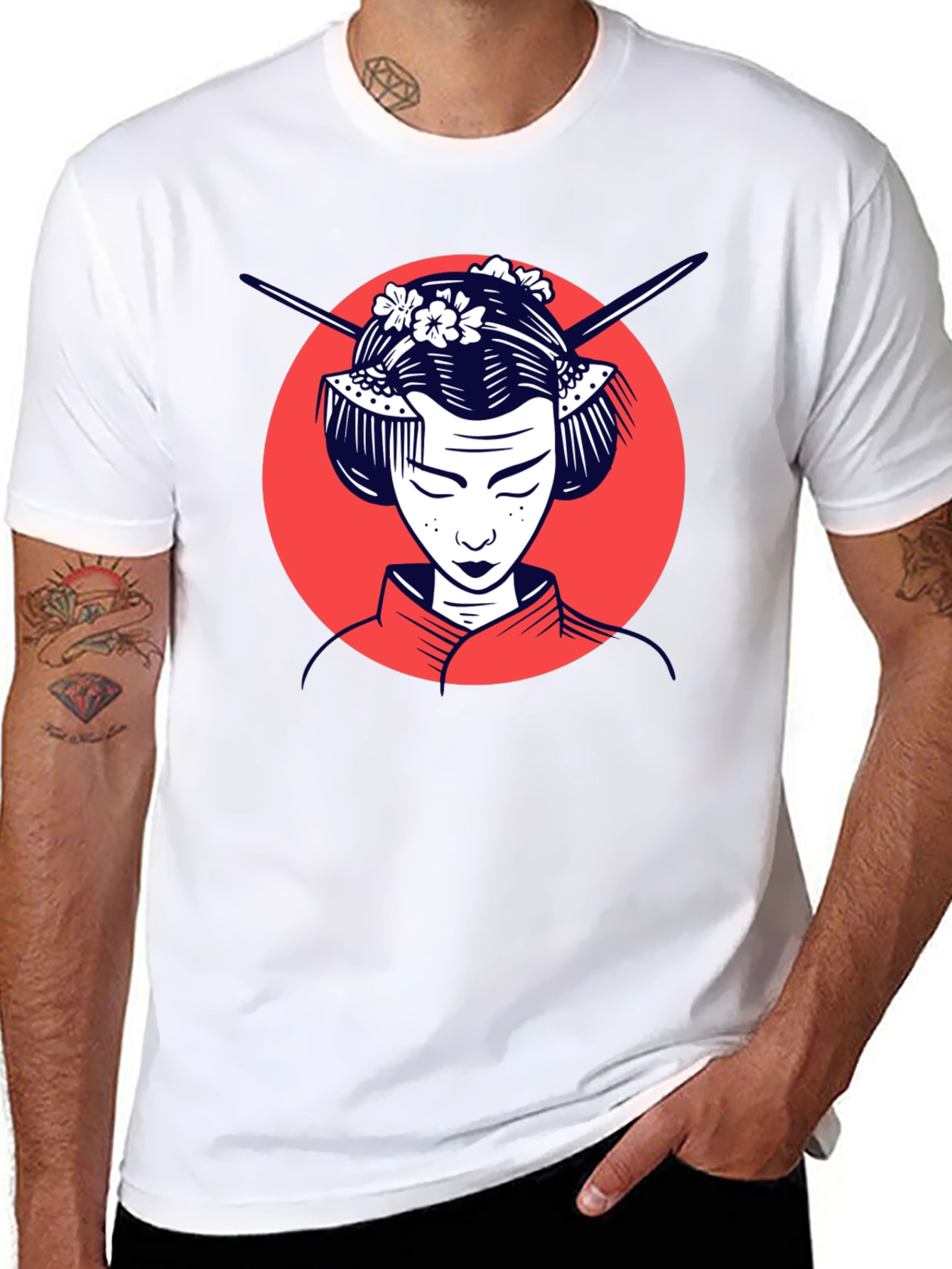 Black Geisha Graphic Tee - Stylish Unisex T-Shirt view 8