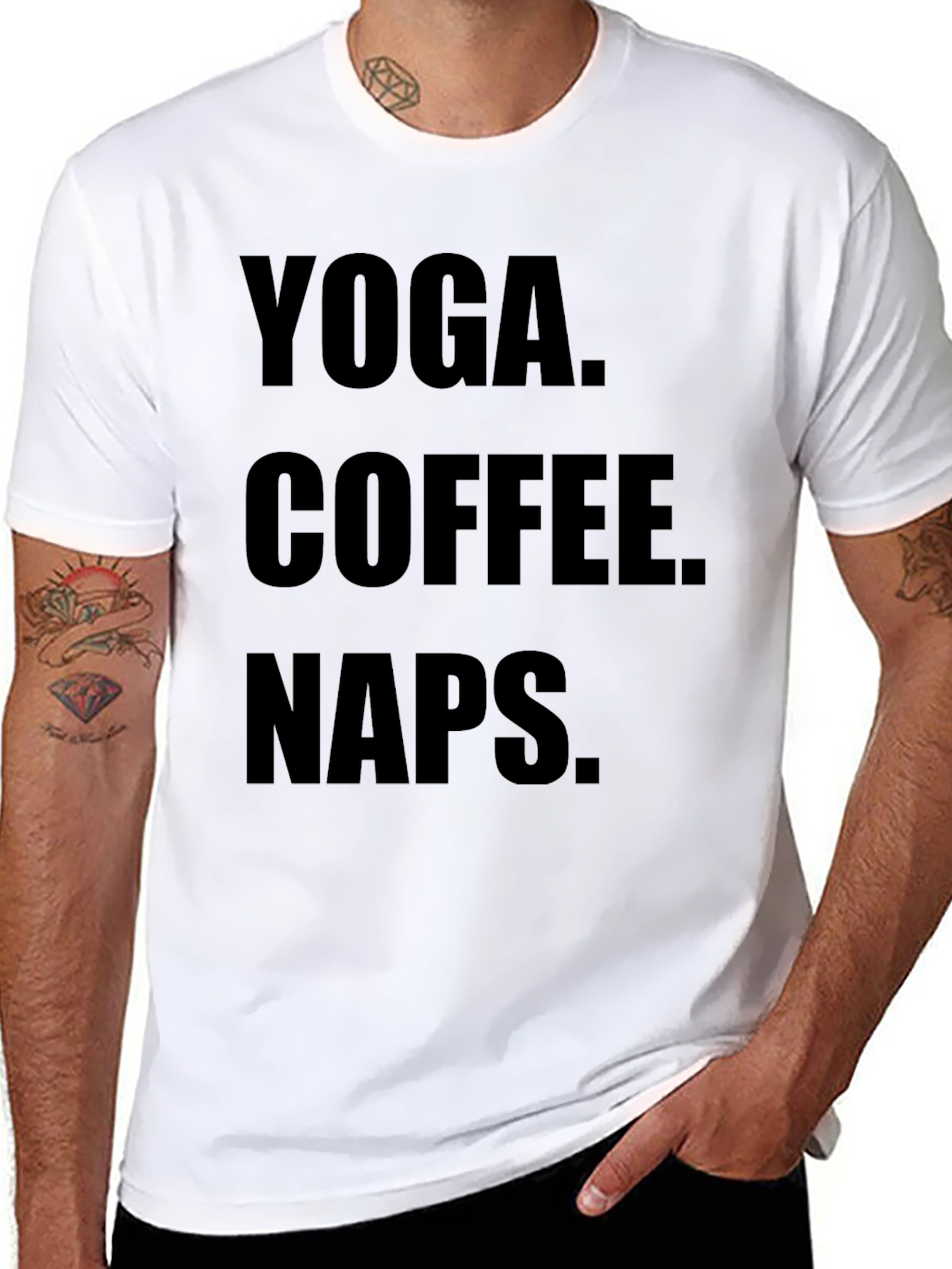 Black Yoga Coffee Naps Black Graphic Tee Shirt view 8
