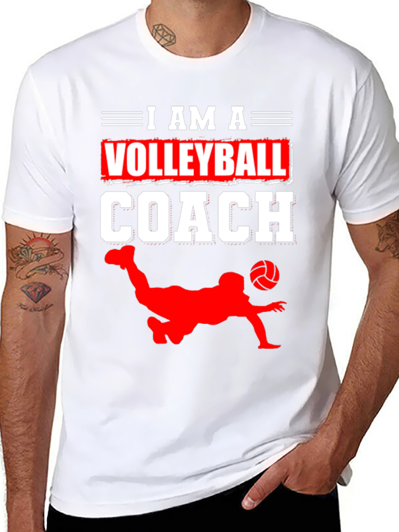 Black Volleyball Coach Graphic Tee - Black Cotton T-Shirt view 8