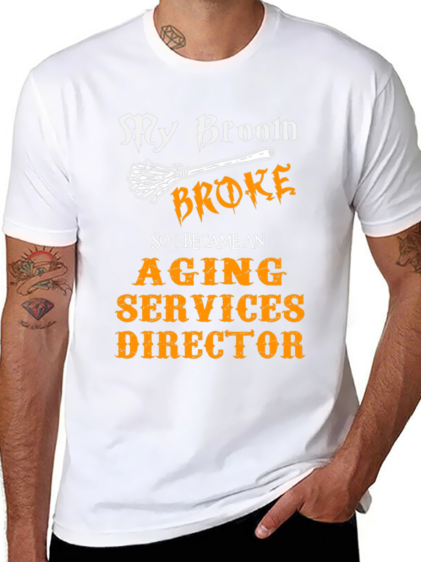 Black My Broom Broke T-Shirt - Aging Services Director Gift view 8