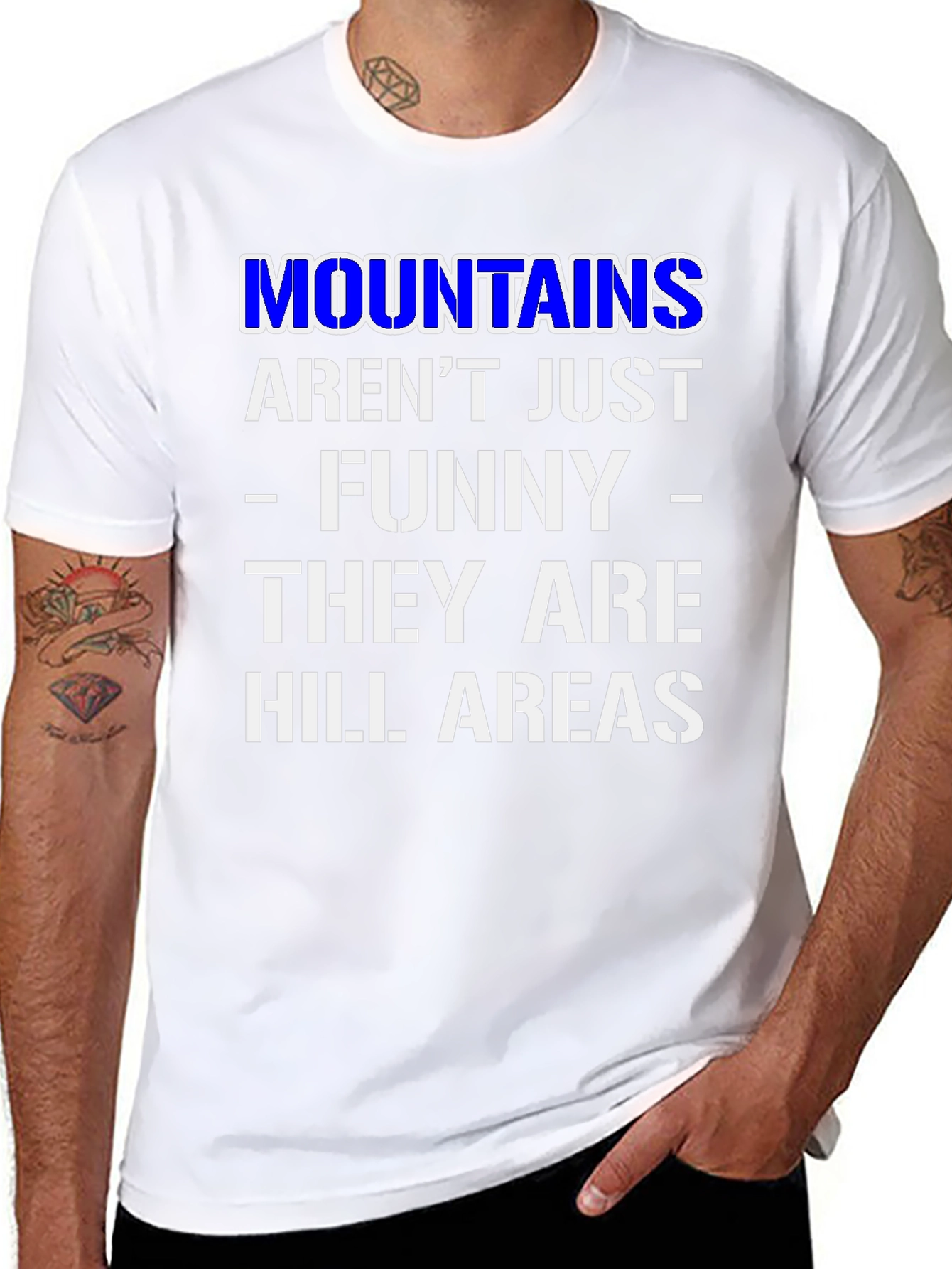 Black Funny Mountains Hill Areas Black T-Shirt view 8